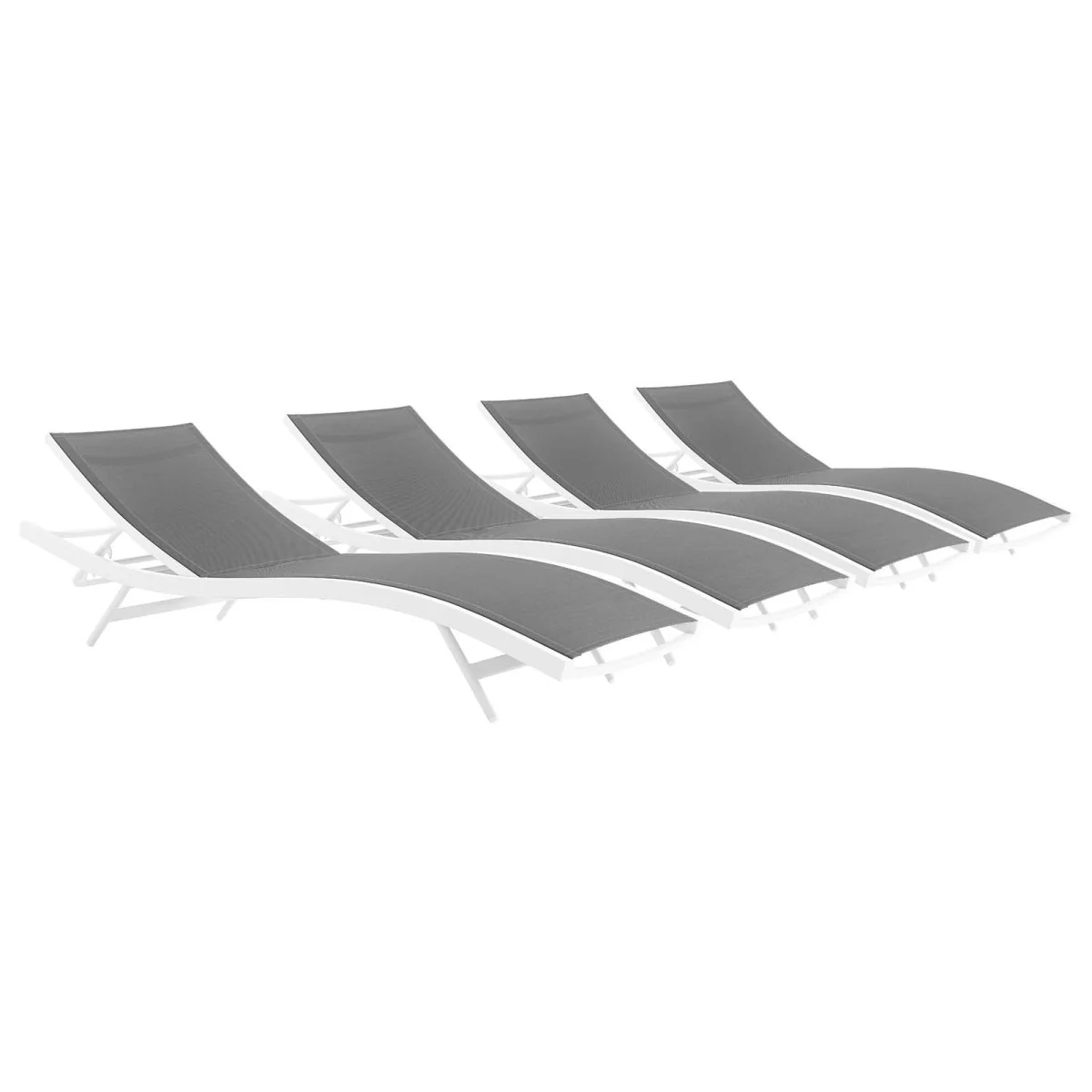 Aluminum Mesh Outdoor Chaise Lounge Chair for Patio, Poolside and Backyard Relaxation - Image 53