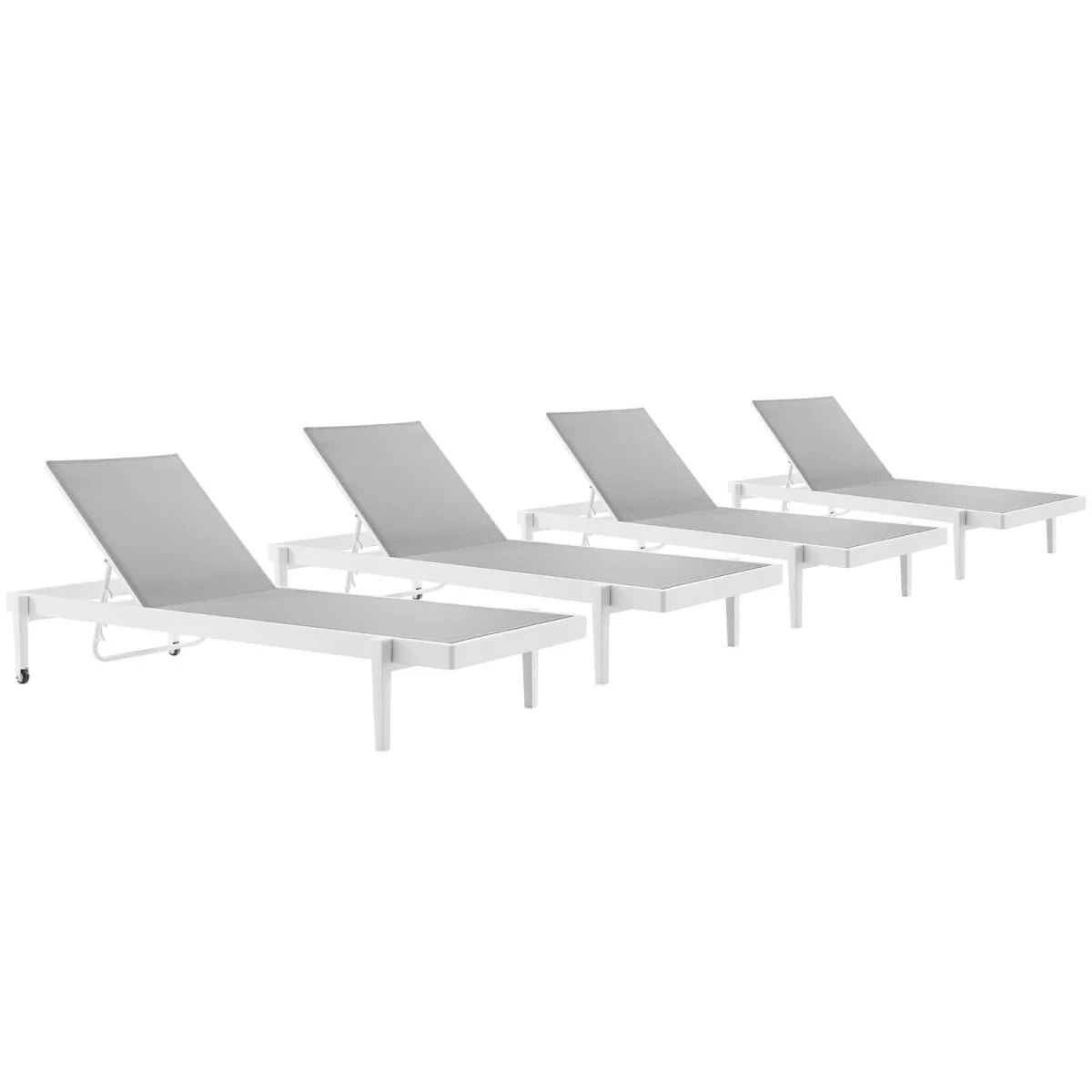 Aluminum Mesh Outdoor Chaise Lounge Chair Set Weather-Resistant Reclining Patio Seating - Image 13