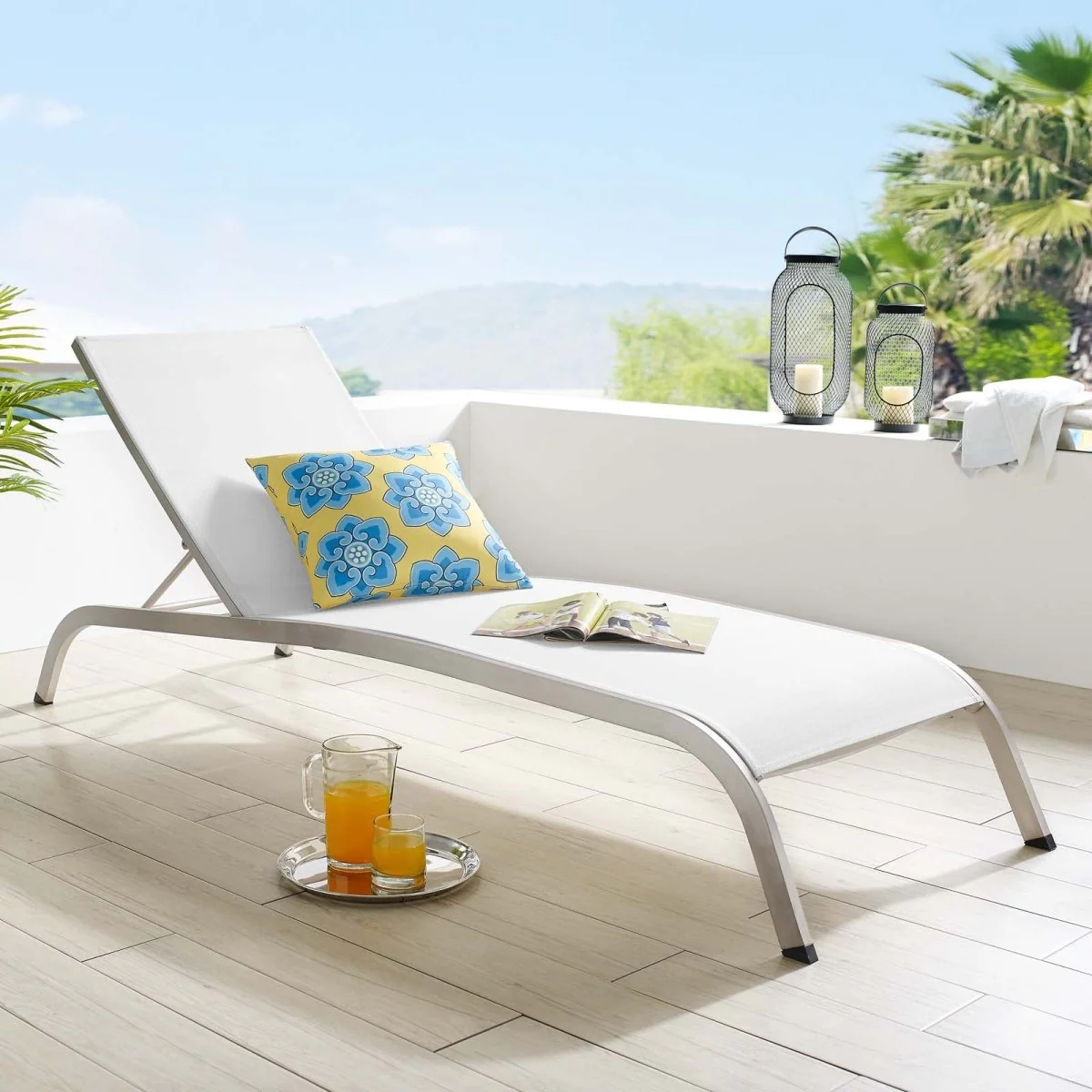 Aluminum Mesh Outdoor Patio Chaise Lounge Chair & Side Table Set – Multiple Configurations - Image 6