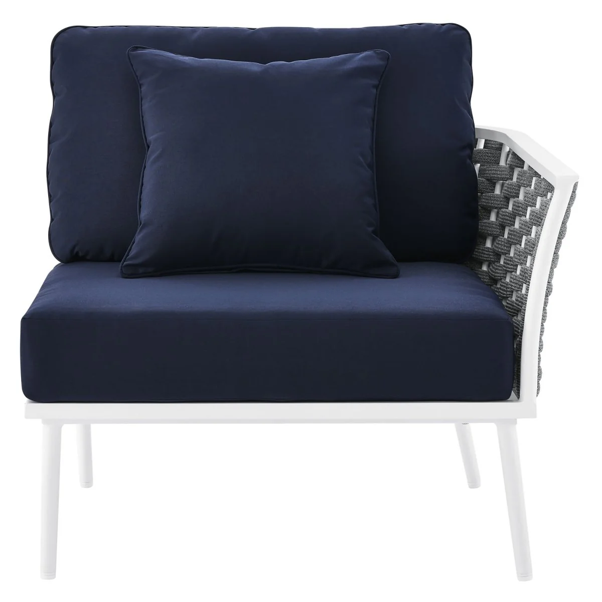 Aluminum Outdoor Armchair with Rope Back — Modern Weather-Resistant Patio Seating - Image 6