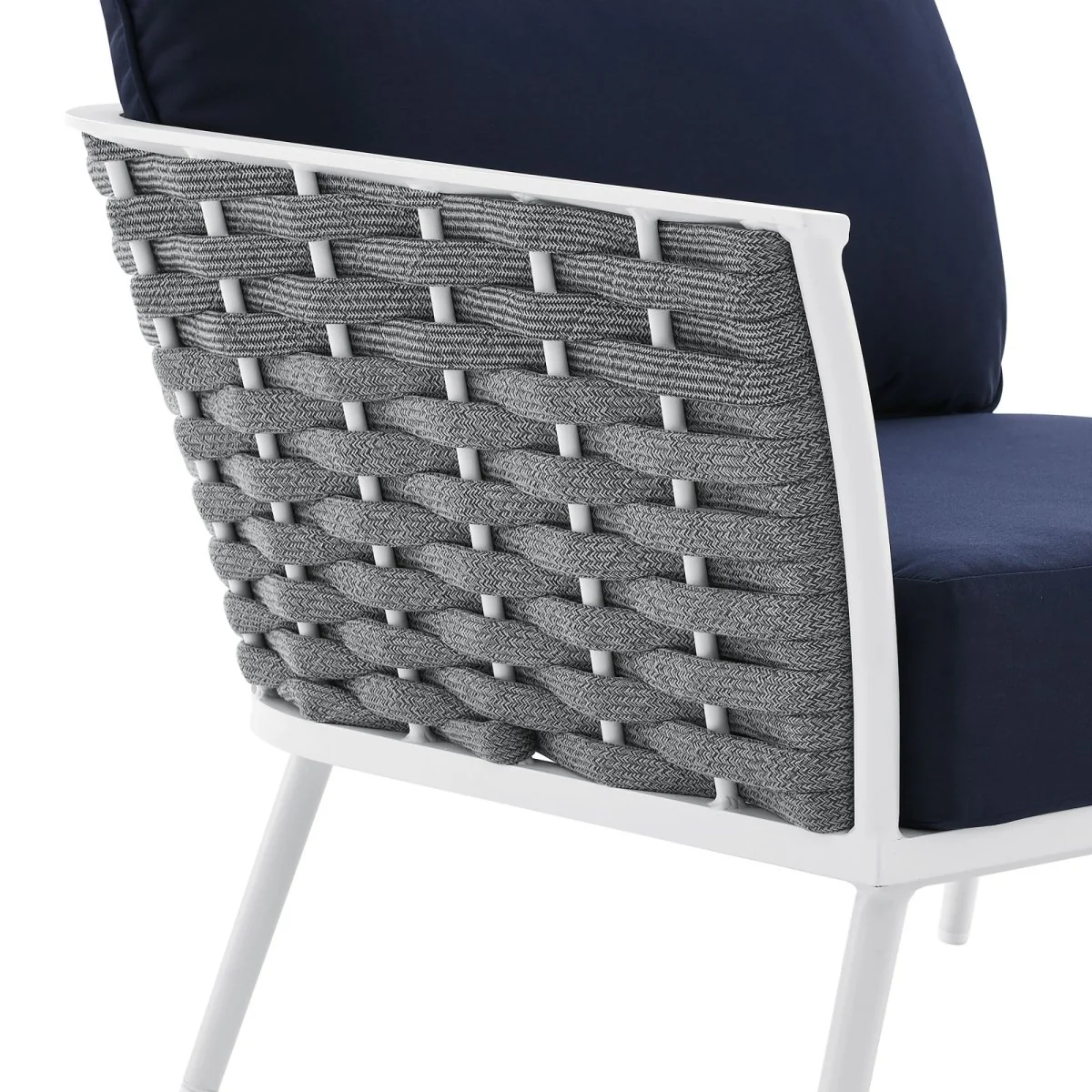 Aluminum Outdoor Armchair with Rope Back - Sleek Modern Patio Seating for Outdoors - Image 12