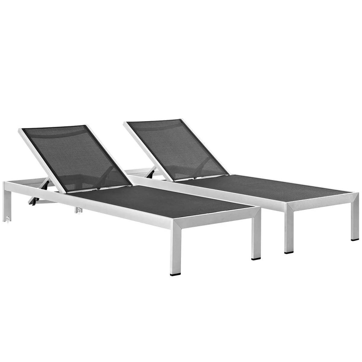 Aluminum Outdoor Chaise Lounge Patio Poolside Reclining Lounger Seating Furniture - Image 23