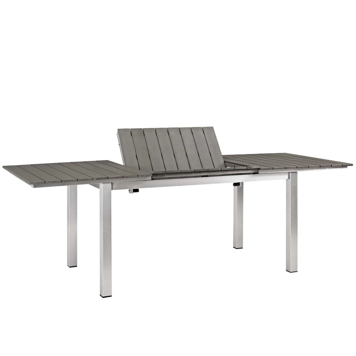 Aluminum Outdoor Dining Set with Wood Accents and Extendable Table for Patio - Image 31