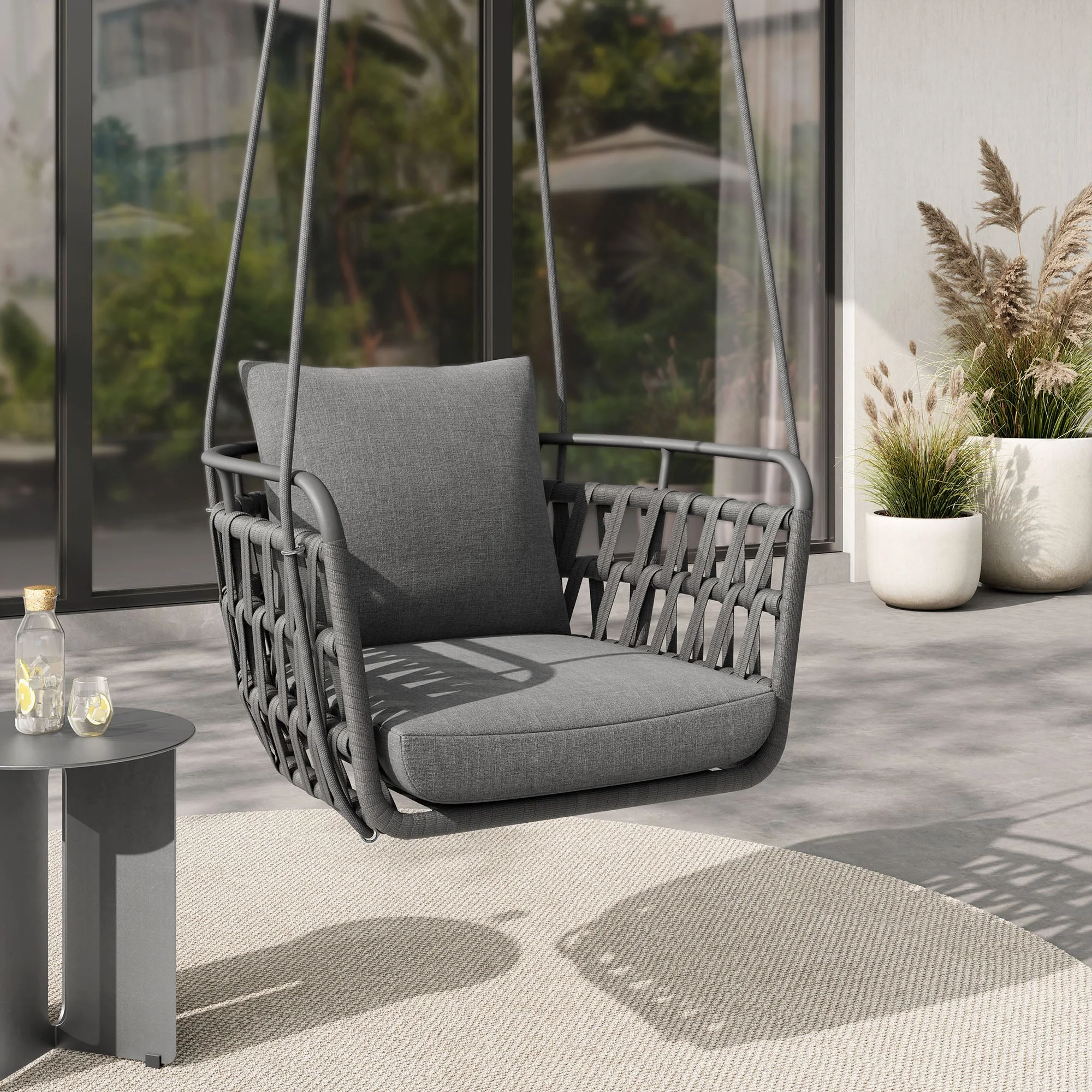 Aluminum Outdoor Hanging Swing Chair for Patio, Porch, Garden - Durable Weather-Resistant - Image 11