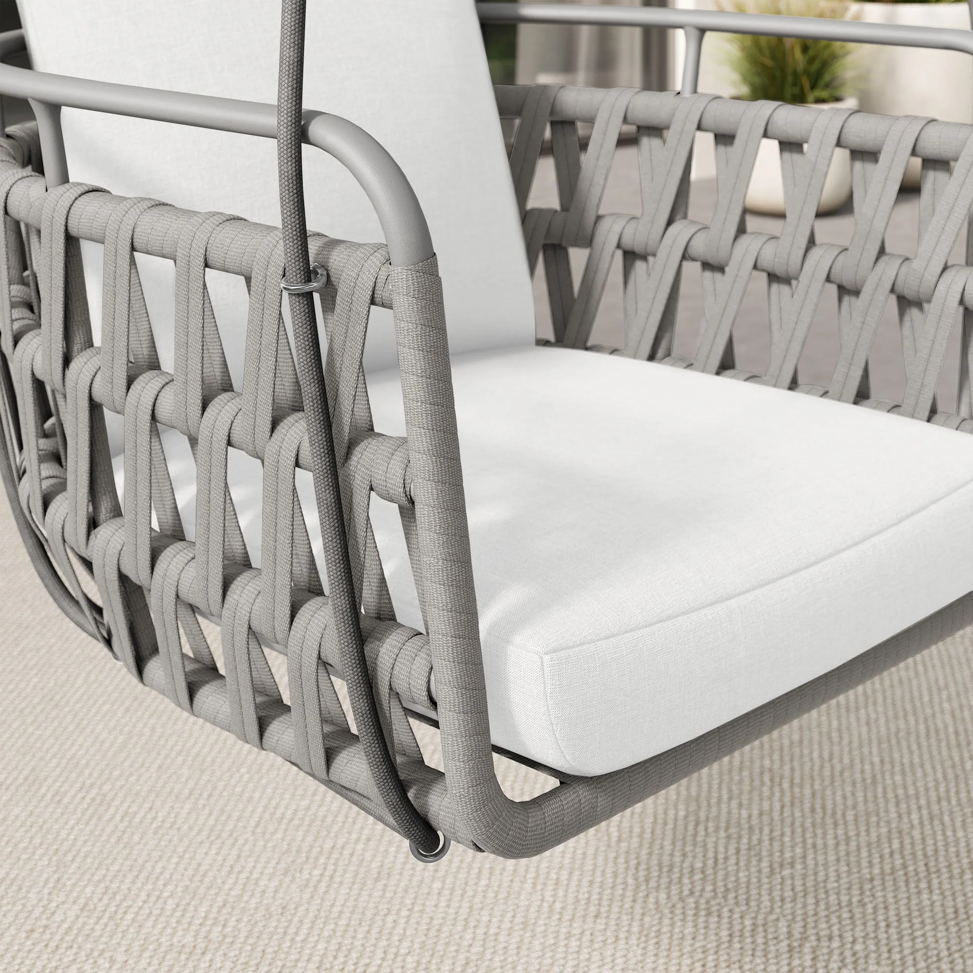 Aluminum Outdoor Hanging Swing Chair for Patio, Porch, Garden - Durable Weather-Resistant - Image 17