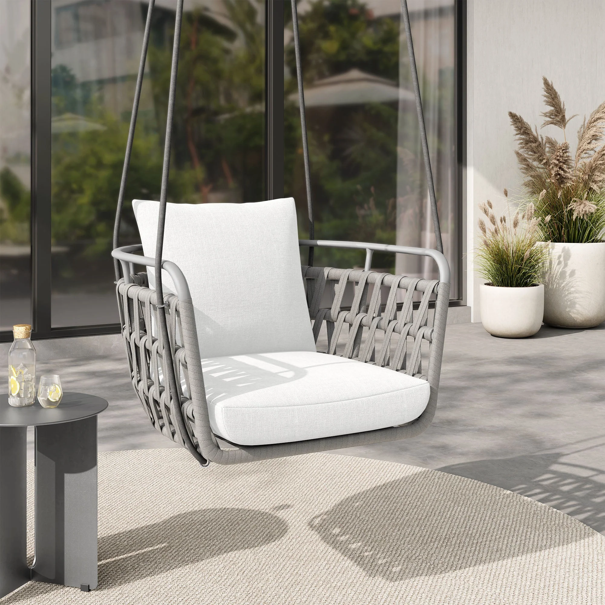 Aluminum Outdoor Hanging Swing Chair for Patio, Porch, Garden - Durable Weather-Resistant - Image 20