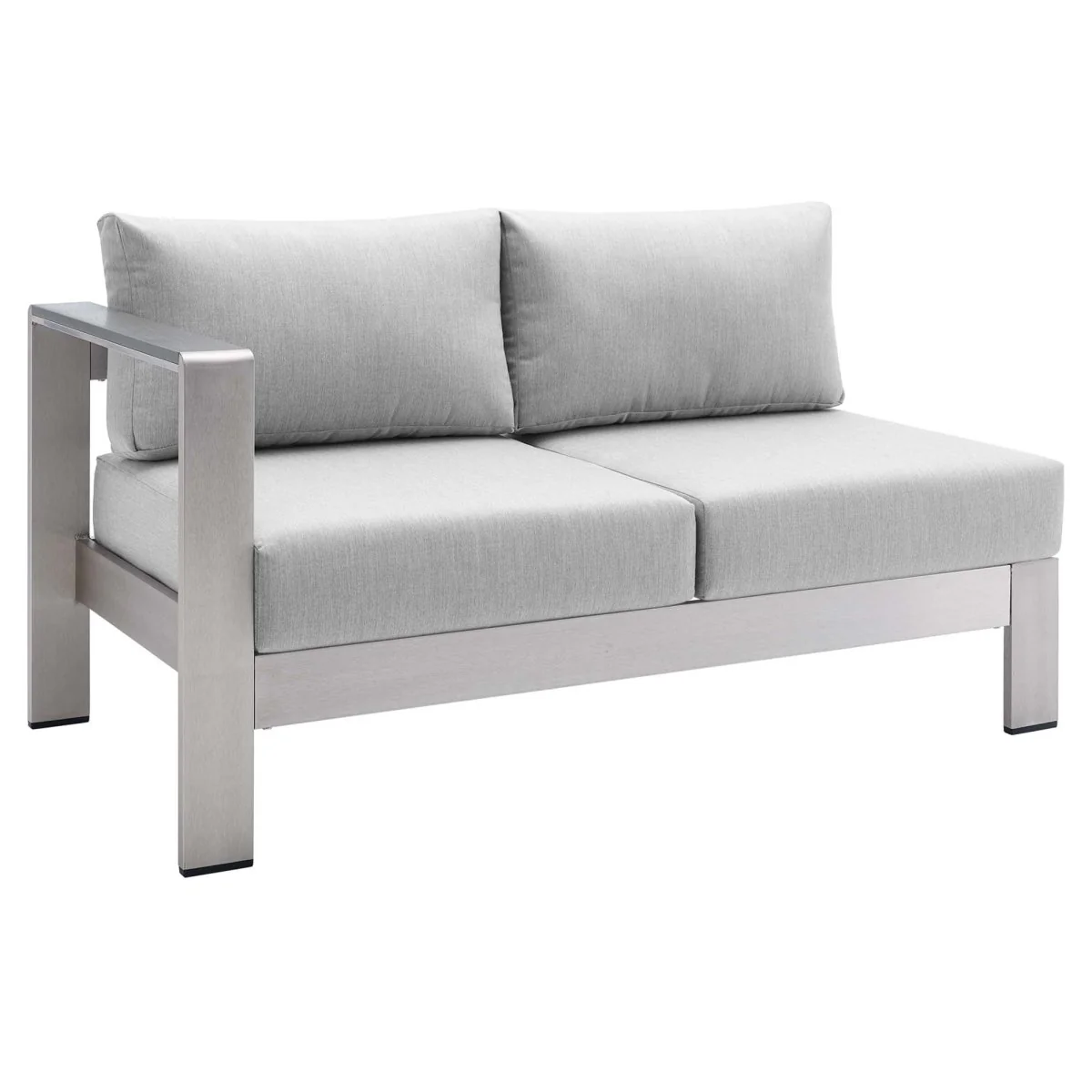 Aluminum Outdoor Left-Arm Loveseat – Sunbrella® Fabric, Outdoor Seating - Image 9