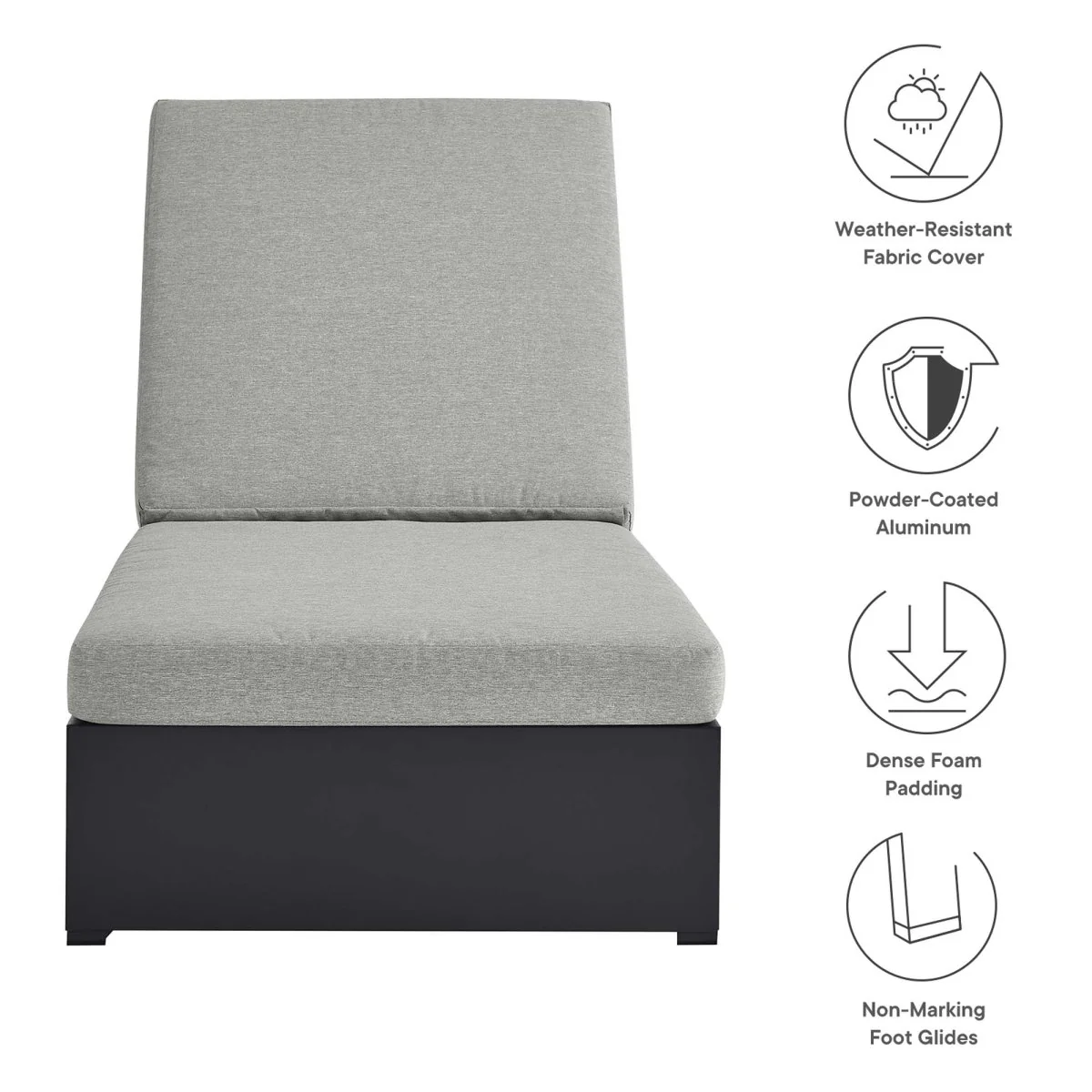 Aluminum Outdoor Patio Chaise Lounge Chair with Adjustable Back and Durable Frame - Image 12