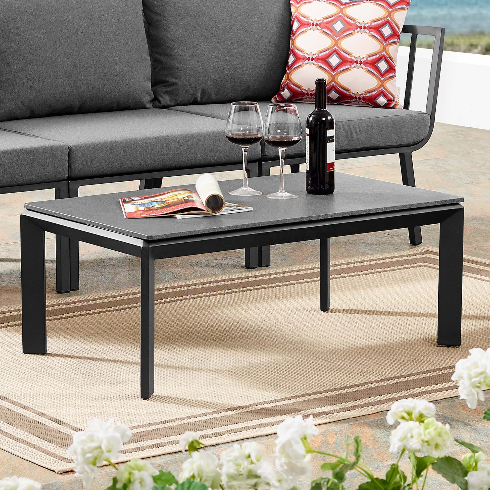 Aluminum Outdoor Patio Coffee Table - Durable Weather-Resistant Construction - Image 12