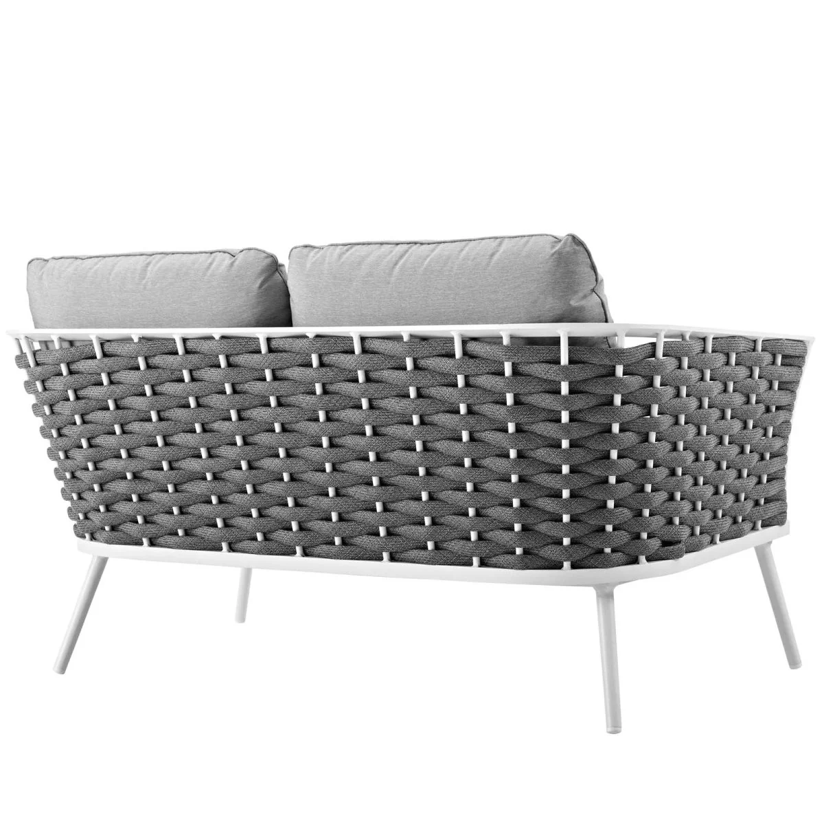 Aluminum Outdoor Patio Loveseat with Rope Weave Design and Weather-Resistant Construction - Image 10