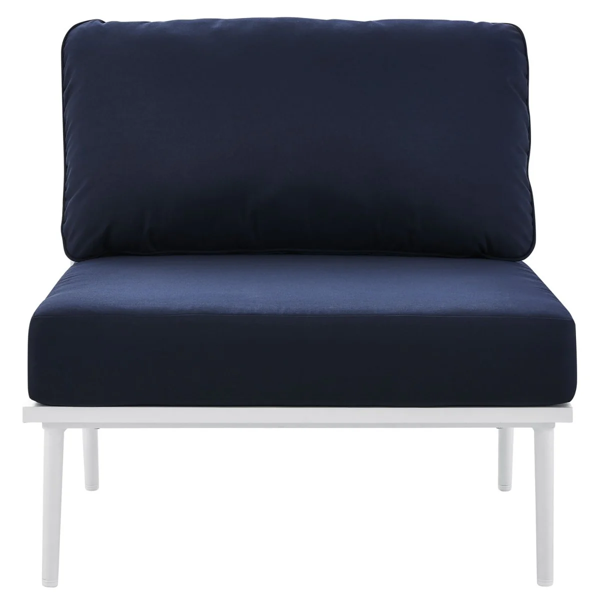 Aluminum Rope Outdoor Armless Chair - Weather-Resistant Patio Seating for Deck and Patio - Image 6