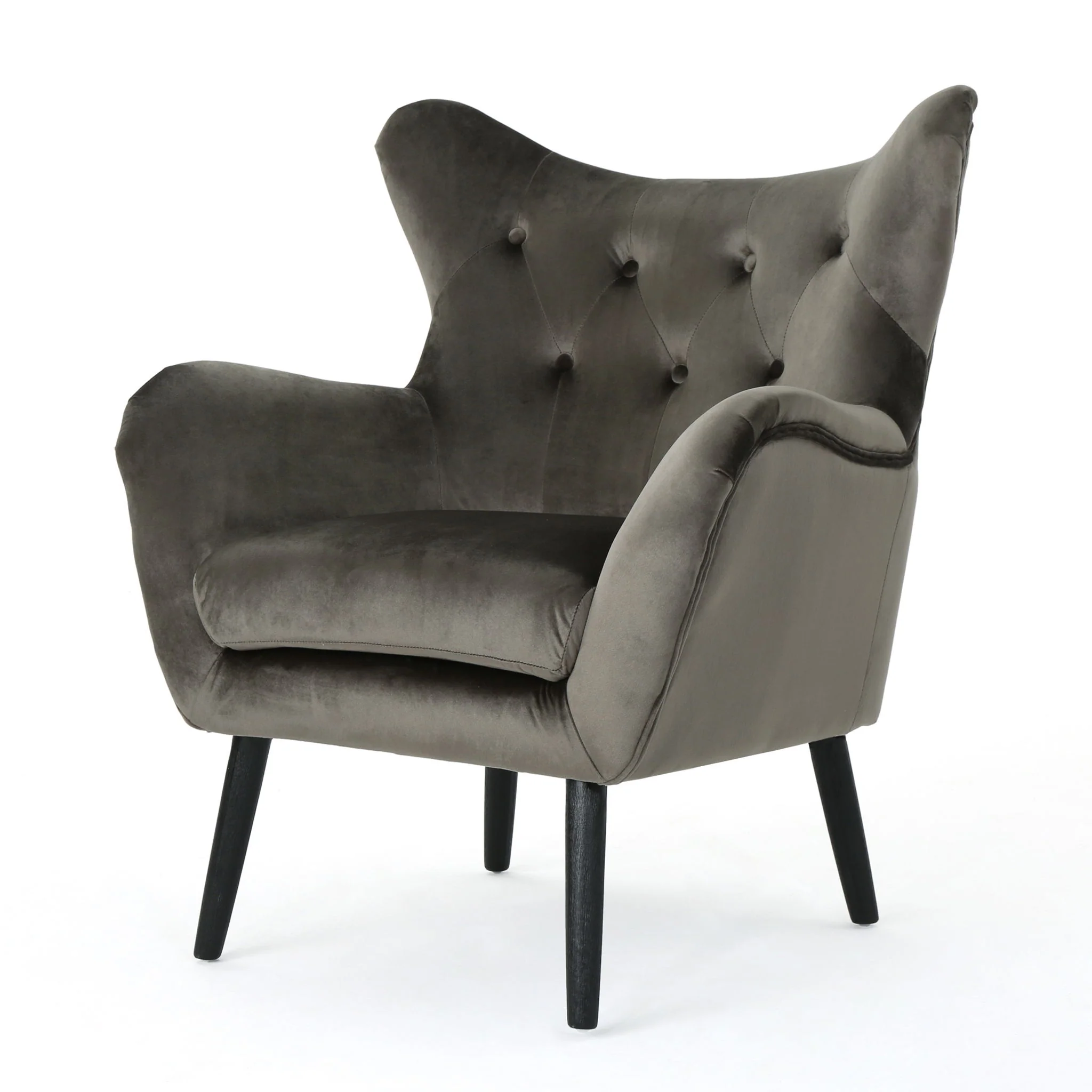 Alyssa - Mid Century Upholstered Arm Chair With Wingback Design