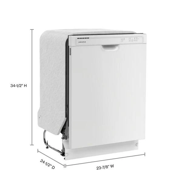 Amana 24 in. Front Control Built-In Tall Tub Dishwasher in White - Image 3