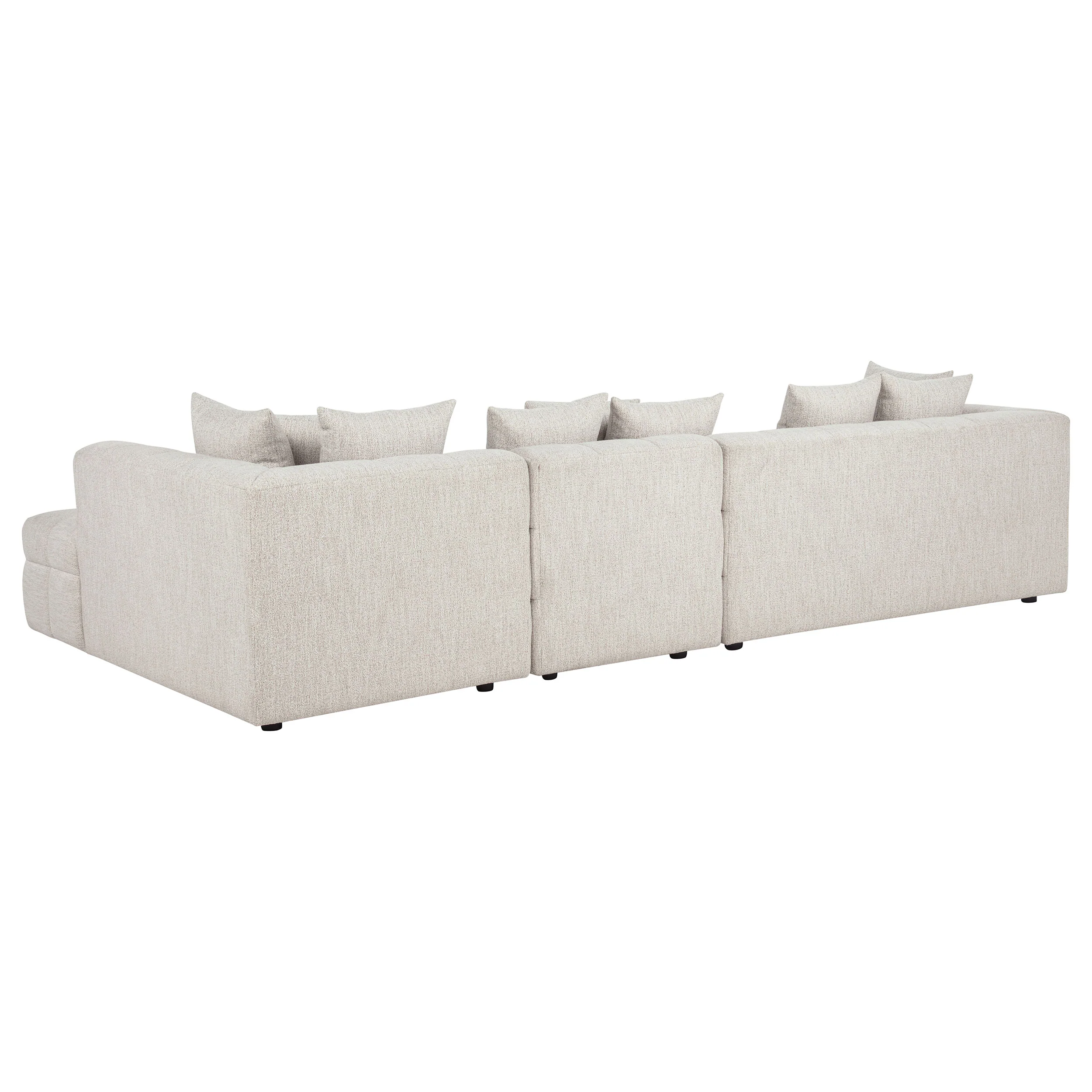 Amara 4-Piece Upholstered Sectional Sofa in Ivory - Image 4