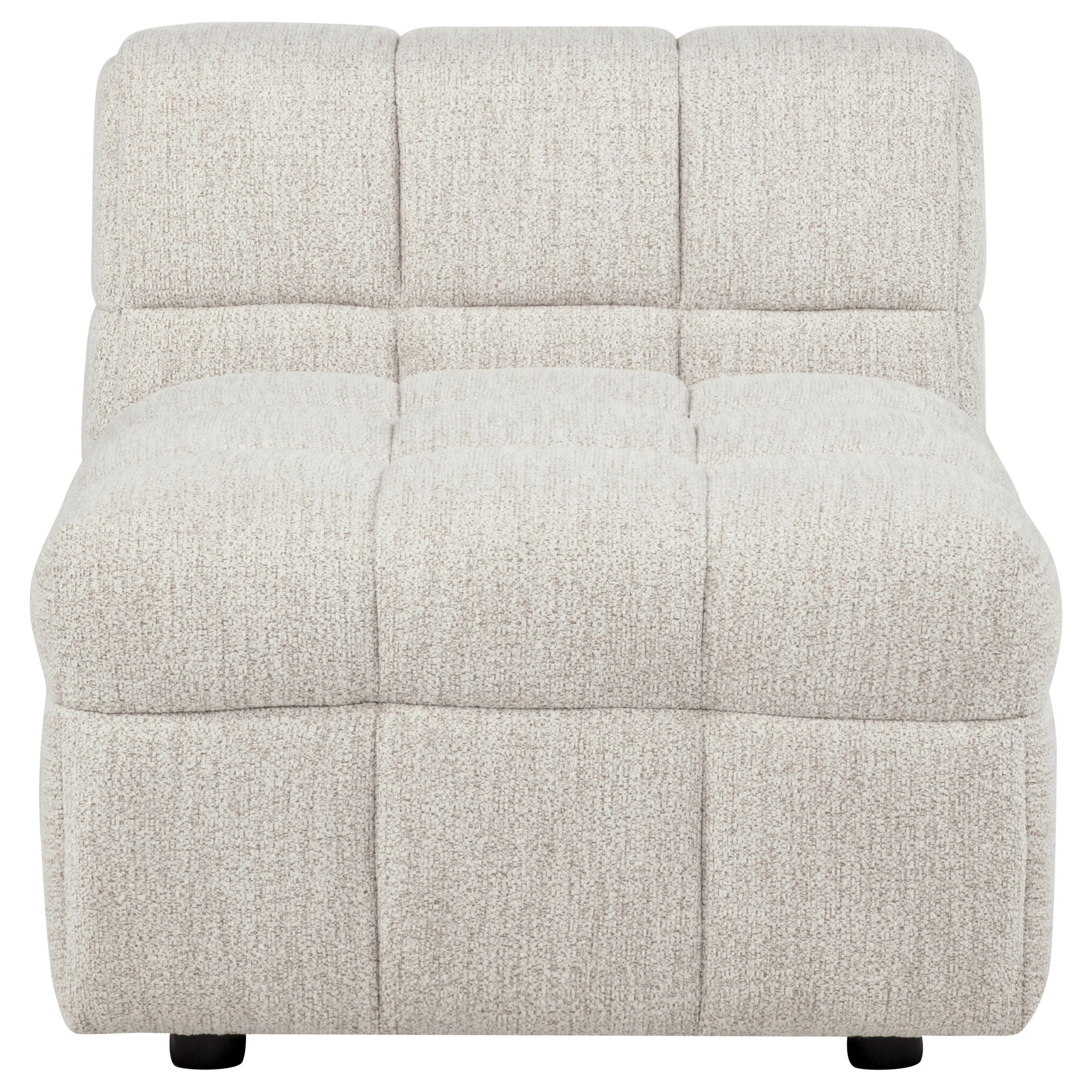 Amara Upholstered Armless Chair in Ivory - Image 3
