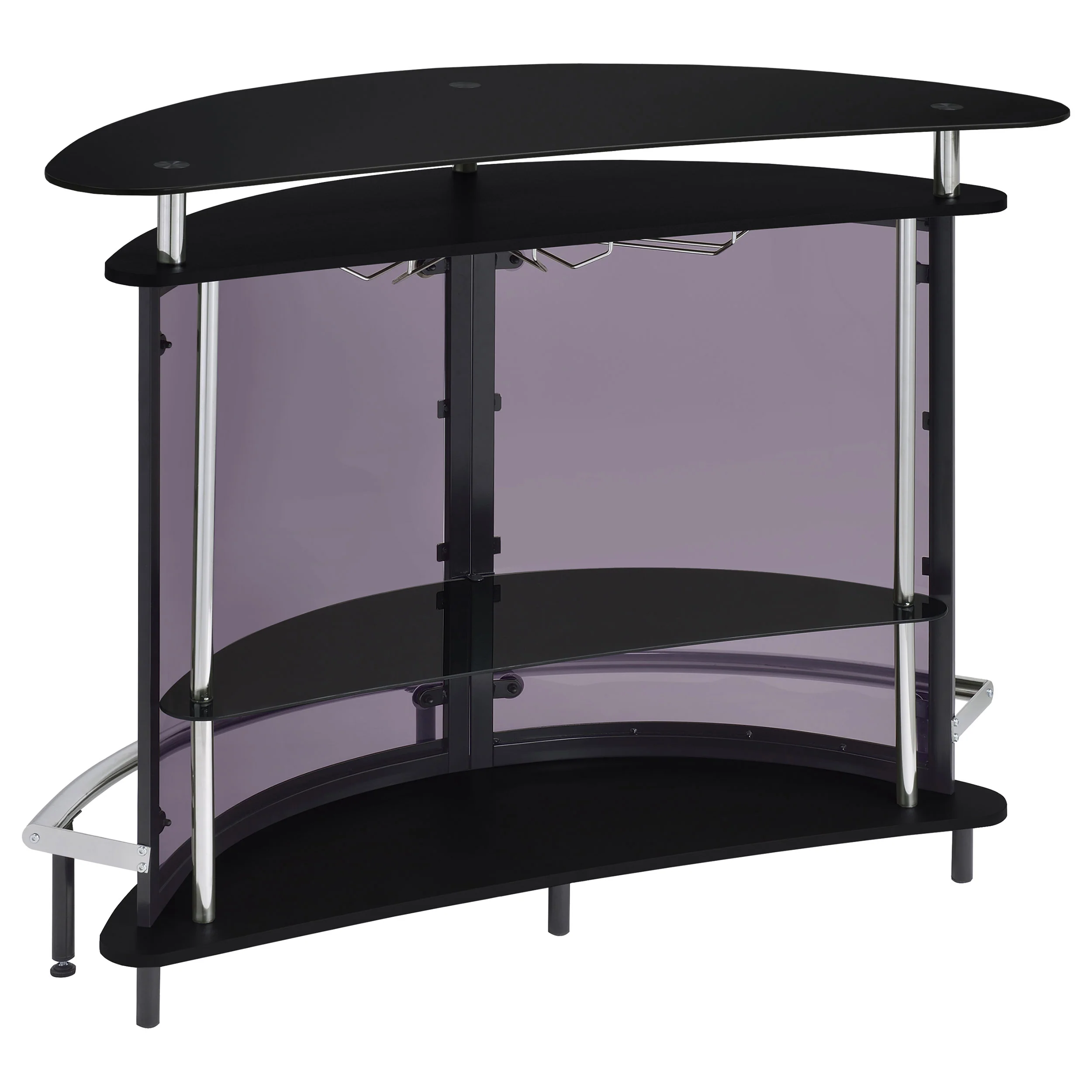 Amarillo Freestanding Glass Top Home Bar Wine Cabinet Black - Image 8