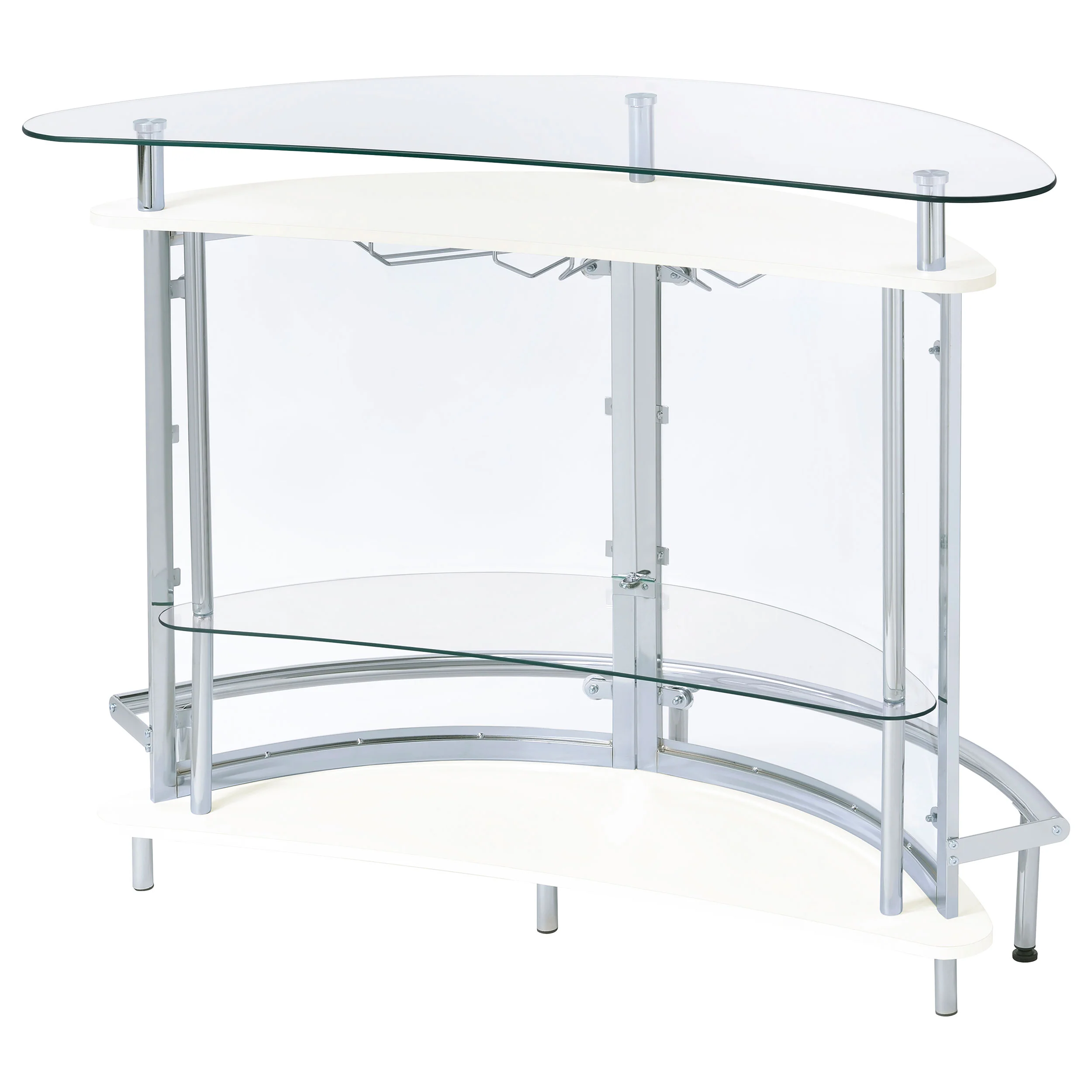 Amarillo White Glass Top Home Bar Wine Cabinet - Image 7