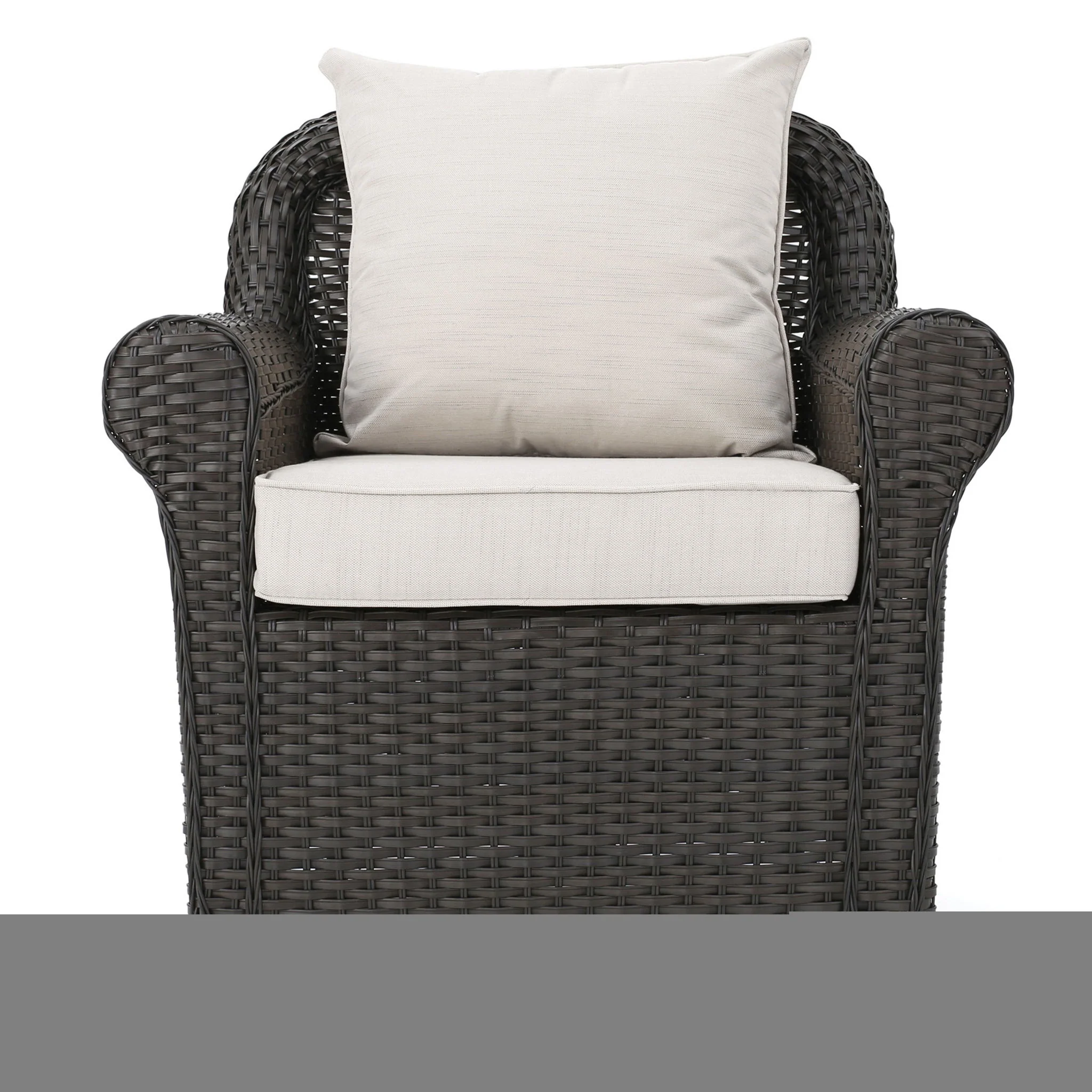 Amaya - Outdoor Swivel Rocker Chair With Water Resistant Cushions - Brown / Beige - Image 9