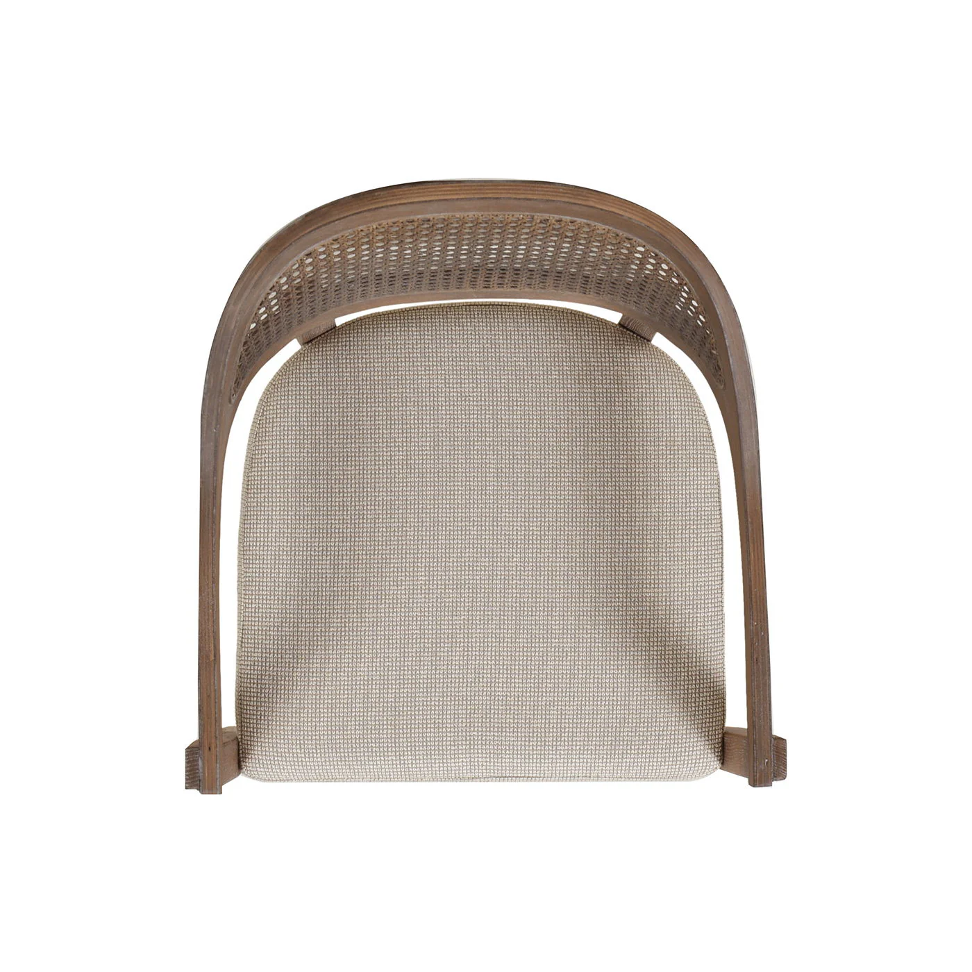 Americana - Mid-Century Modern Cane Back Dining Chair Textured Weave - Taupe Beige - Image 9