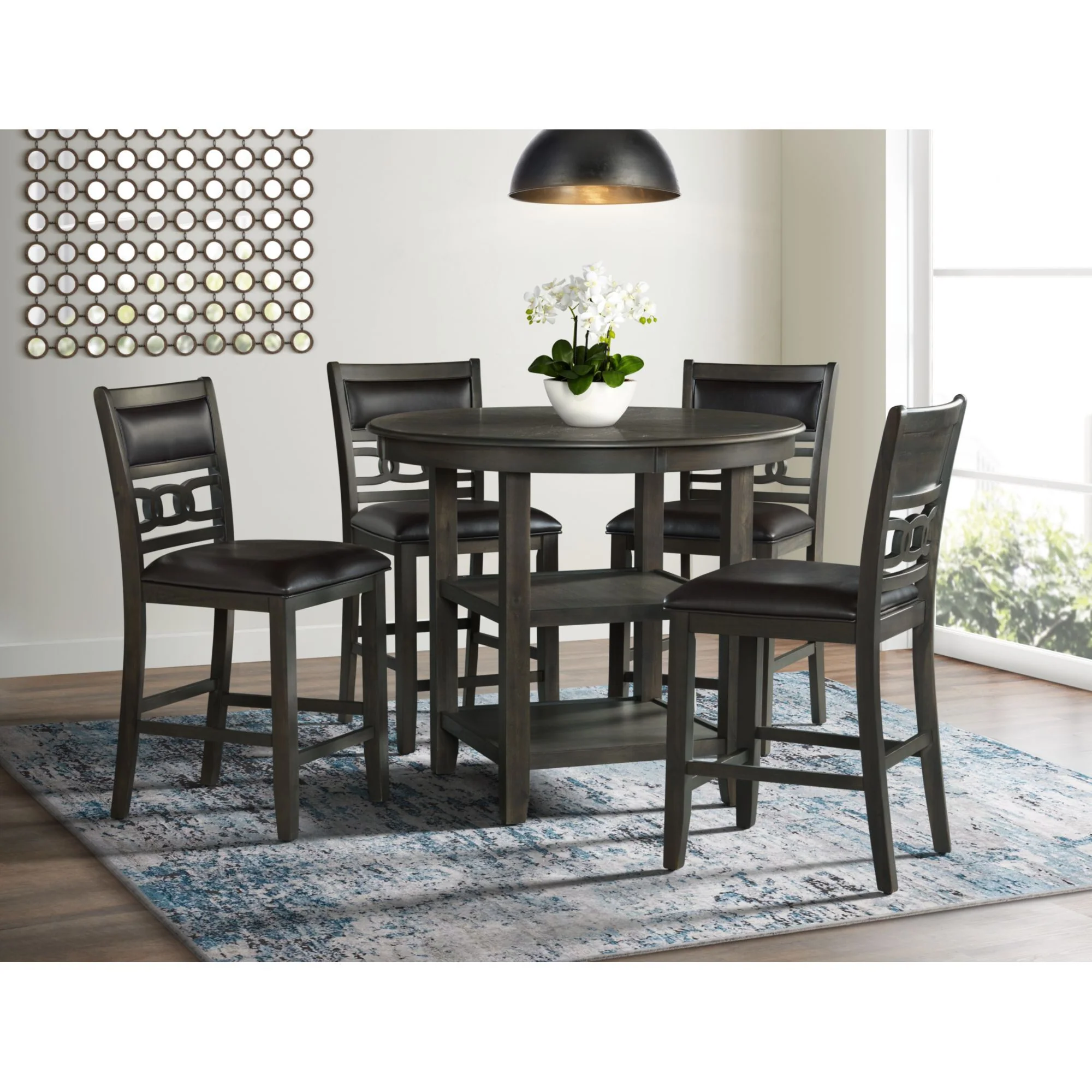 Amherst - Counter Side Chair With PU Cushion (Set of 2) - Gray Finish - Image 3