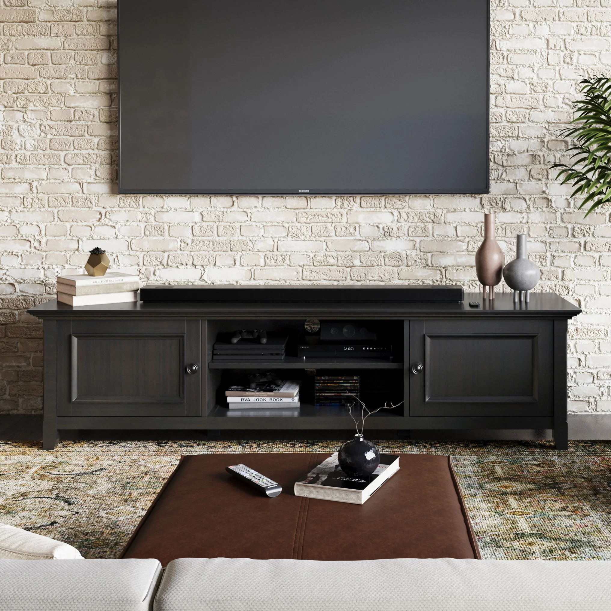 Amherst - Low TV Media Stand - Hickory Brown - Image 4