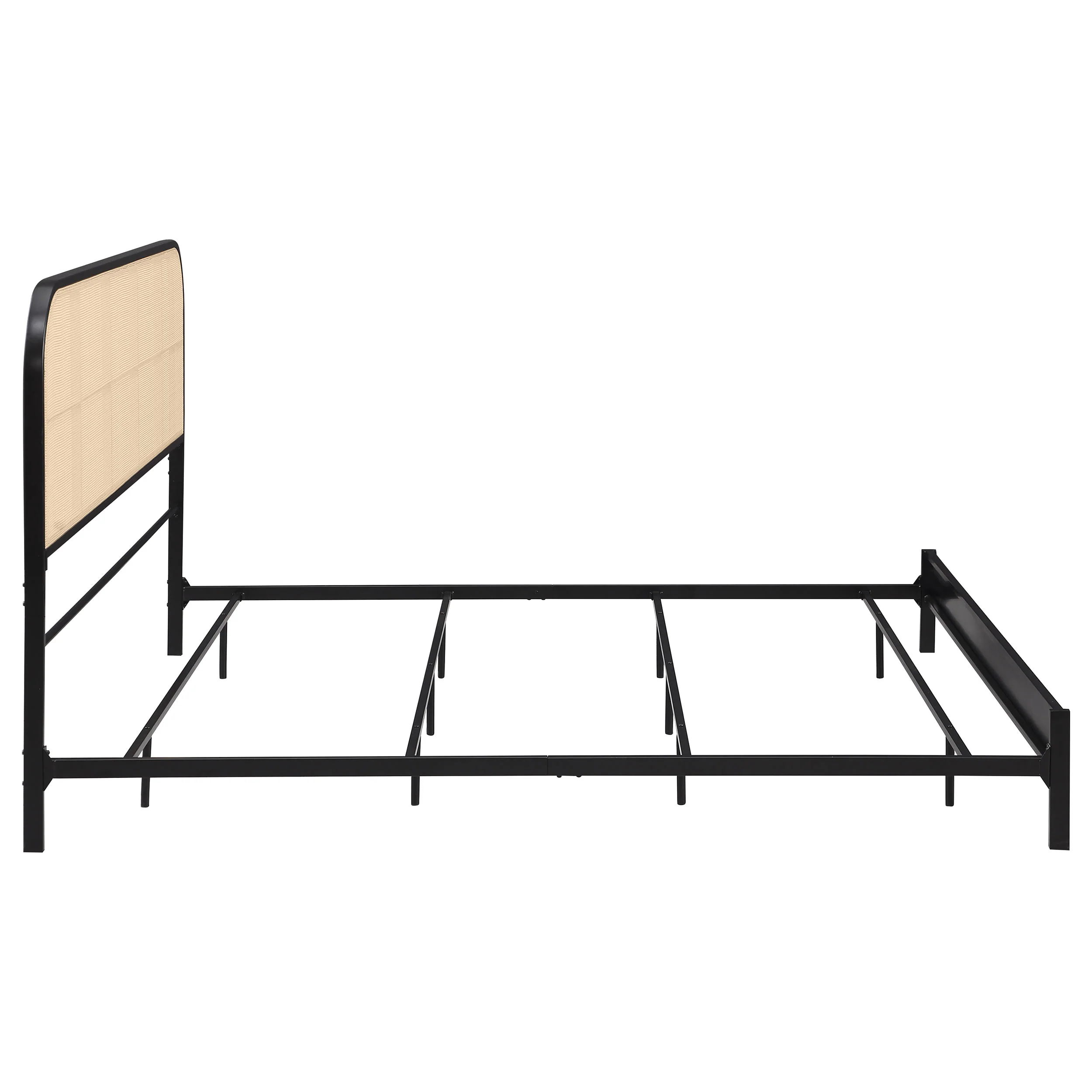 Amherst Radio Weave Rattan Metal Eastern King Bed Black - Image 6