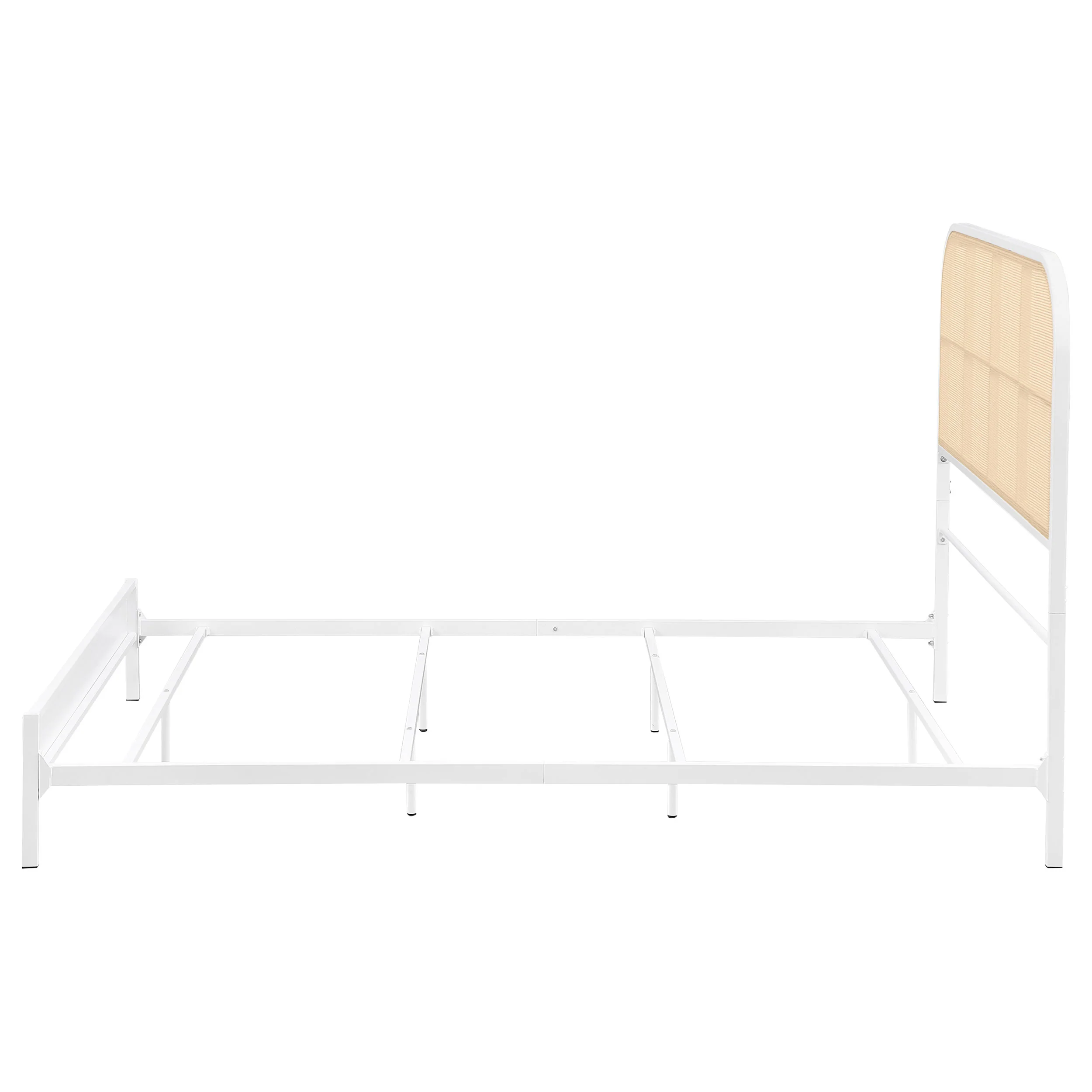 Amherst Radio Weave Rattan Metal Full Bed, White - Image 2