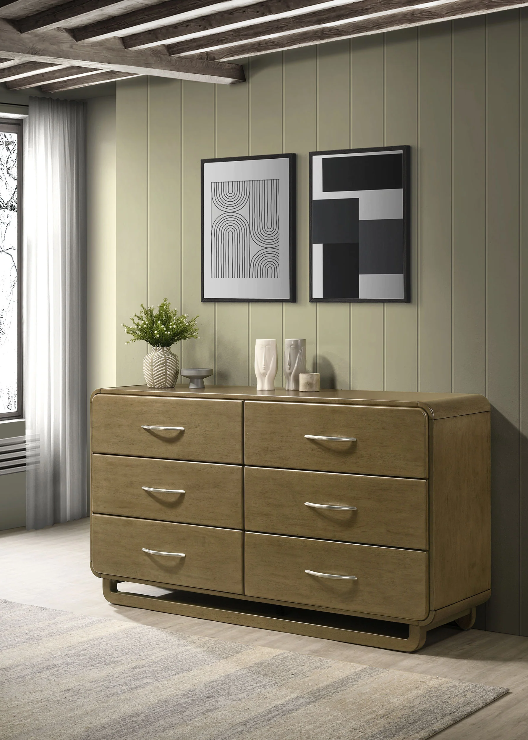 Amsbury 6-Drawer Dresser Cabinet in Nutmeg - Image 4