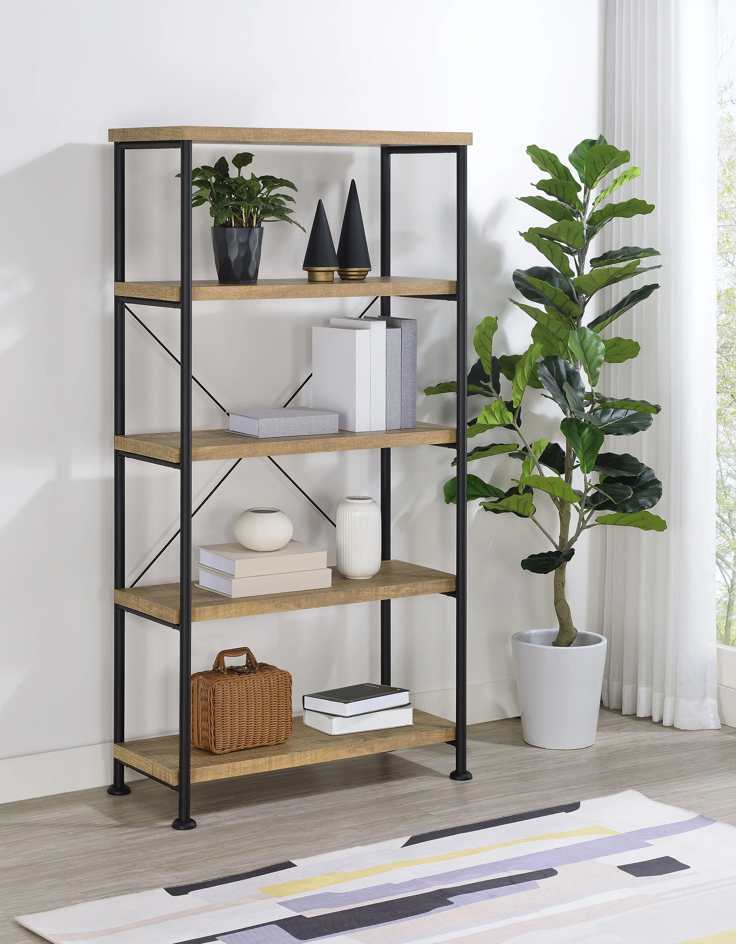 Analiese 63-Inch 4-Shelf Bookshelf in Mango - Image 5