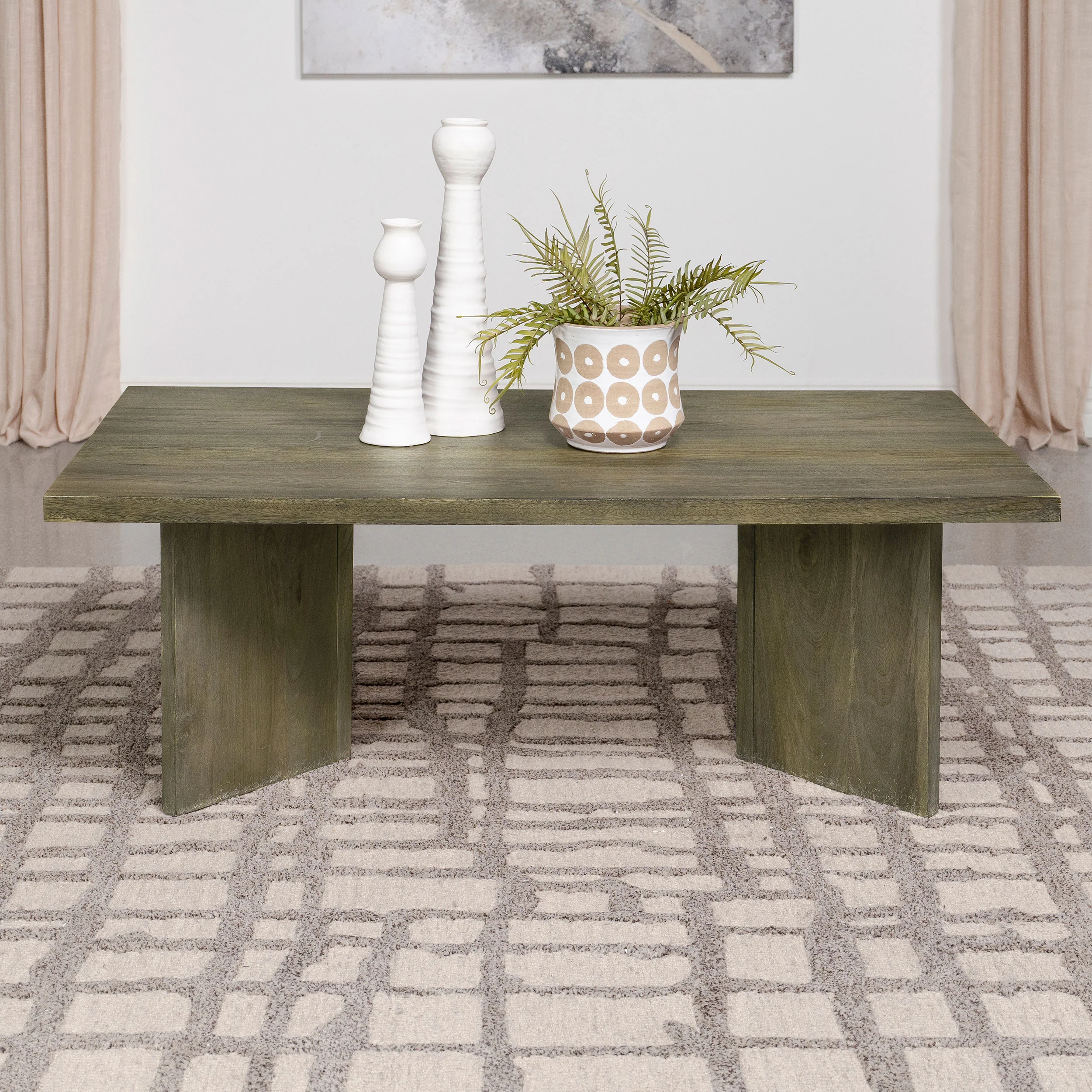 Andando Rectangular Solid Mango Wood Coffee Table - Image 3