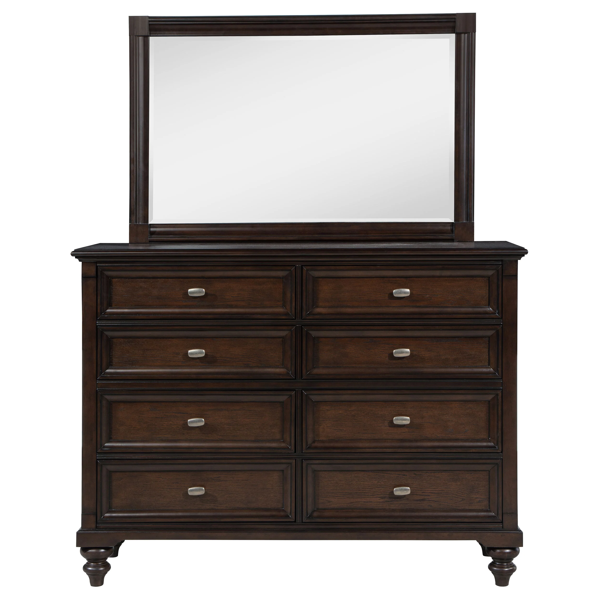 Andover 8-Drawer Dresser with Mirror - Dark Oak - Image 4