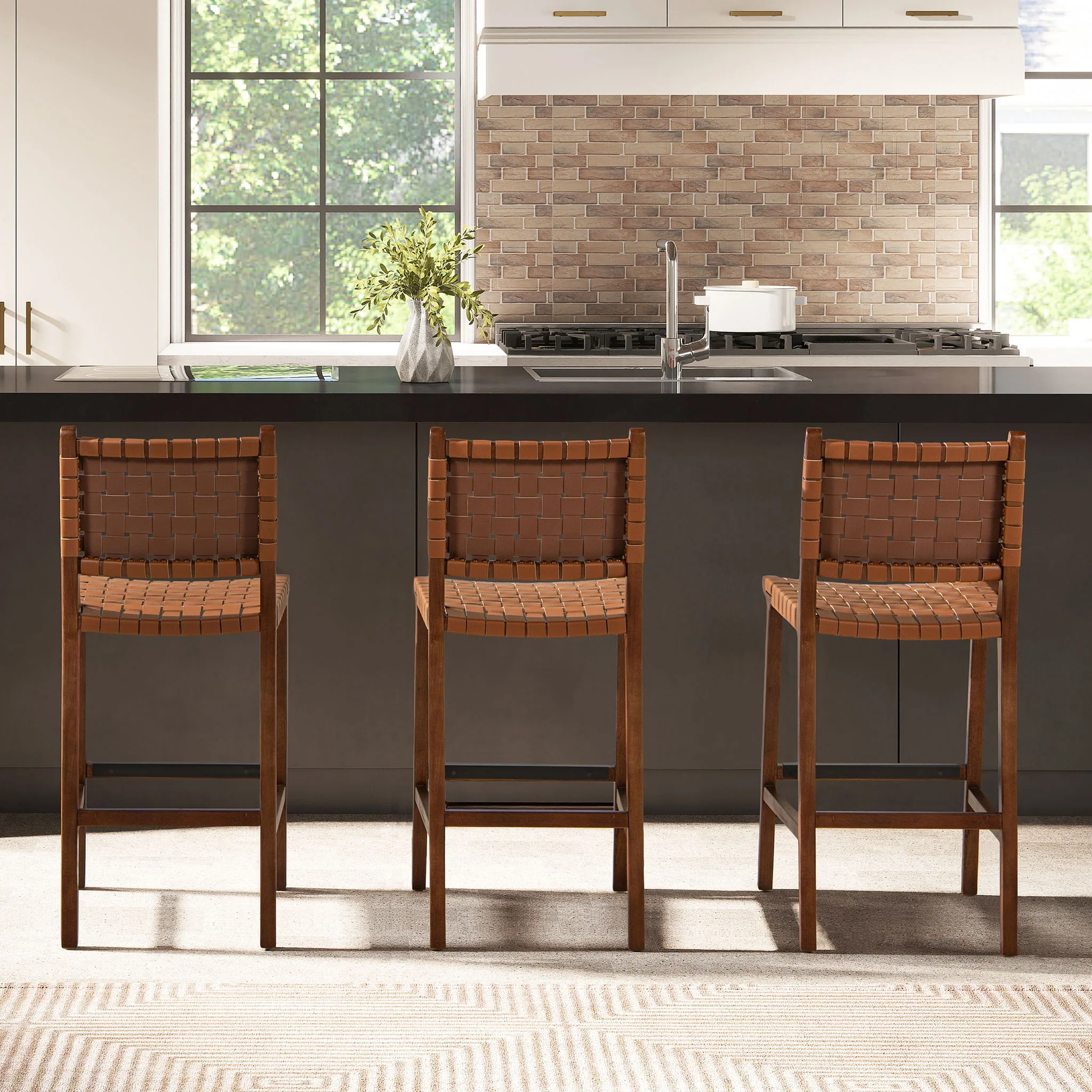 Andre - Counter Stool With Back - Pecan Brown - Image 6