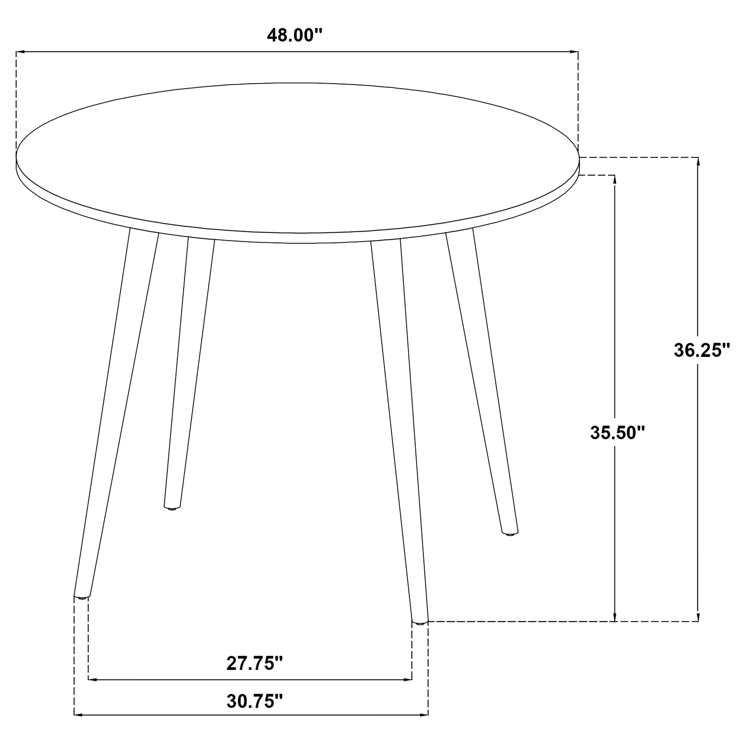 Andrews 48-inch Round Counter Height Dining Table Light Ash - Image 6