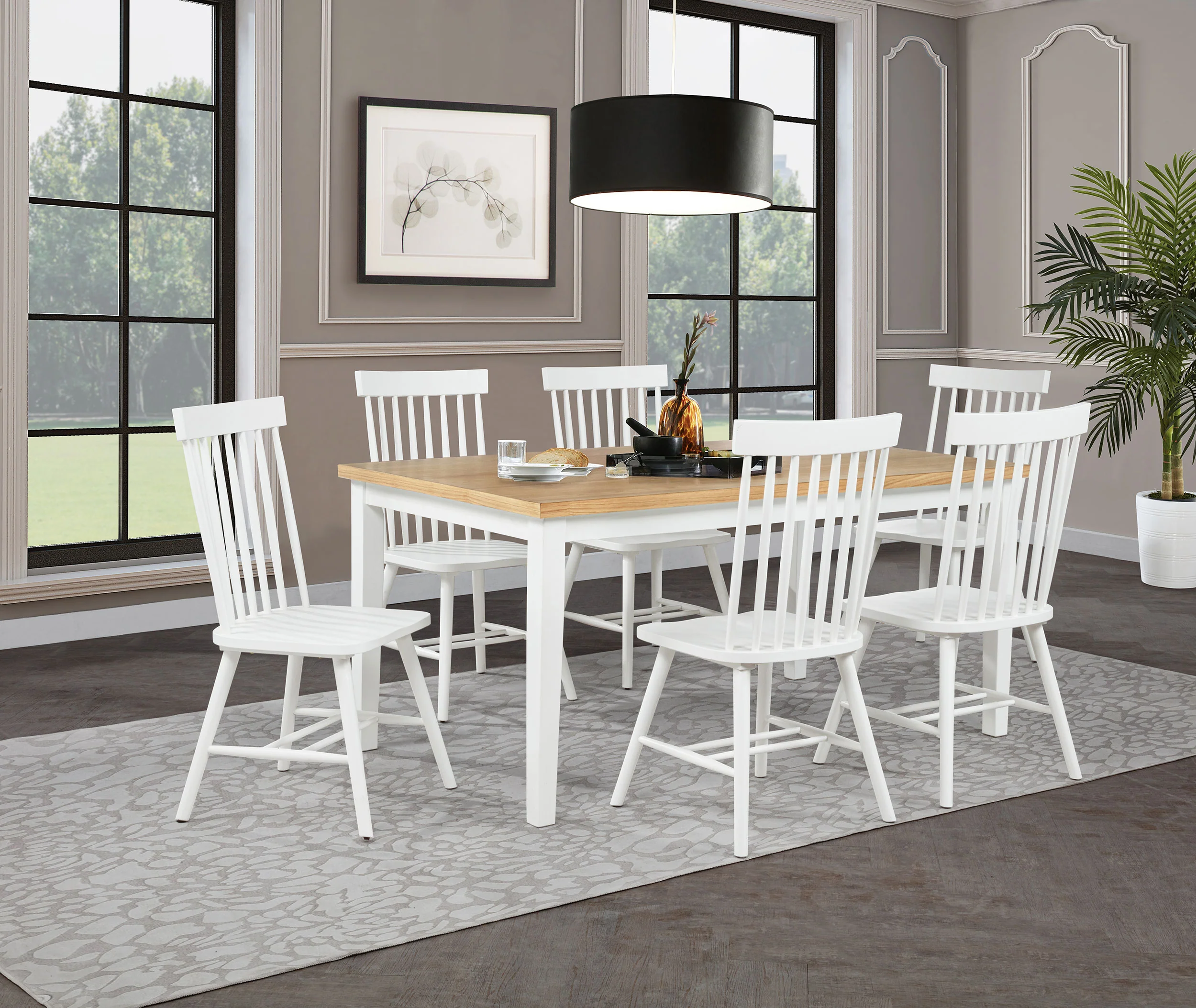 Andrews 66-Inch Rectangular Dining Table Light Ash and White - Image 12