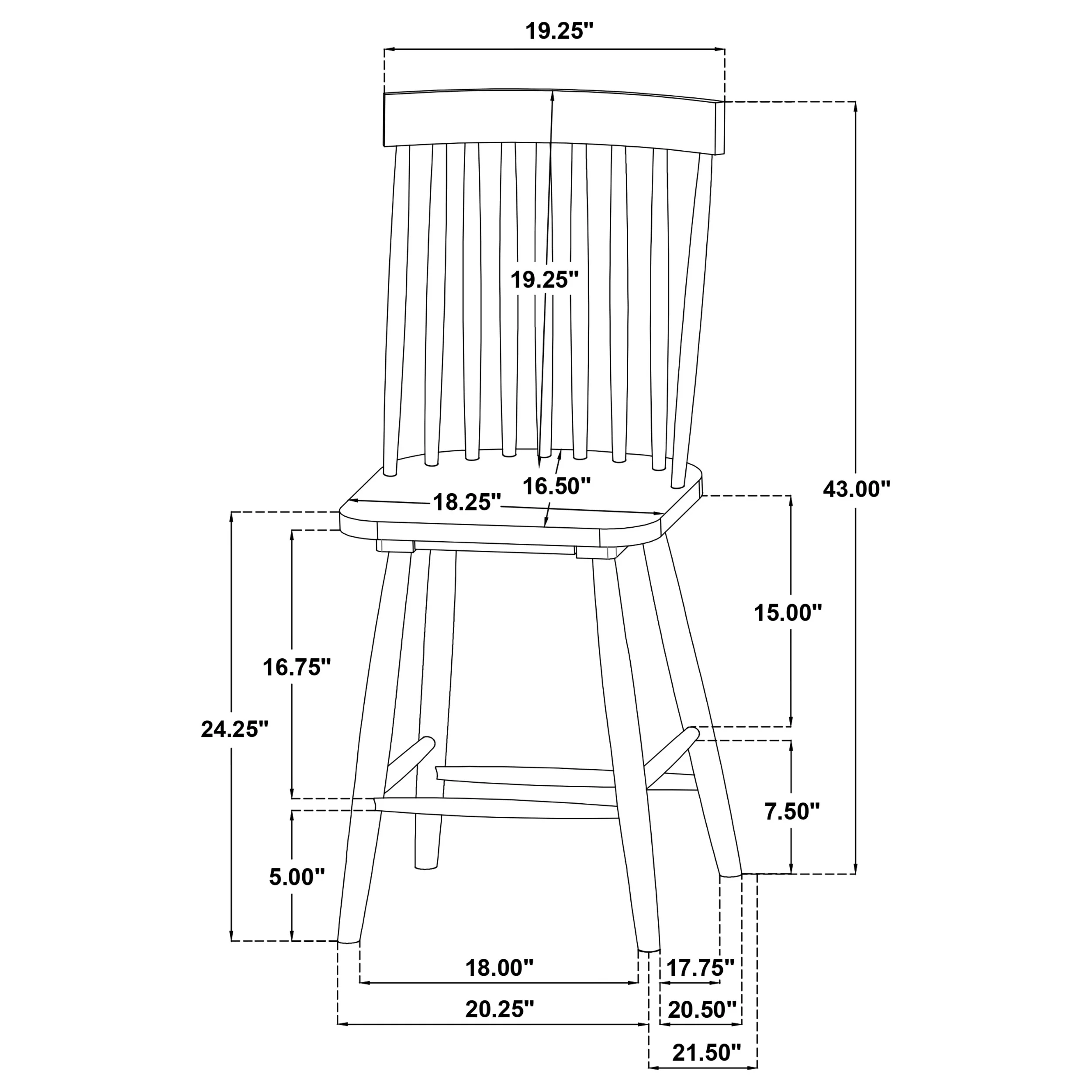 Andrews Windsor Counter Height Dining Side Chair Light Ash - Image 12
