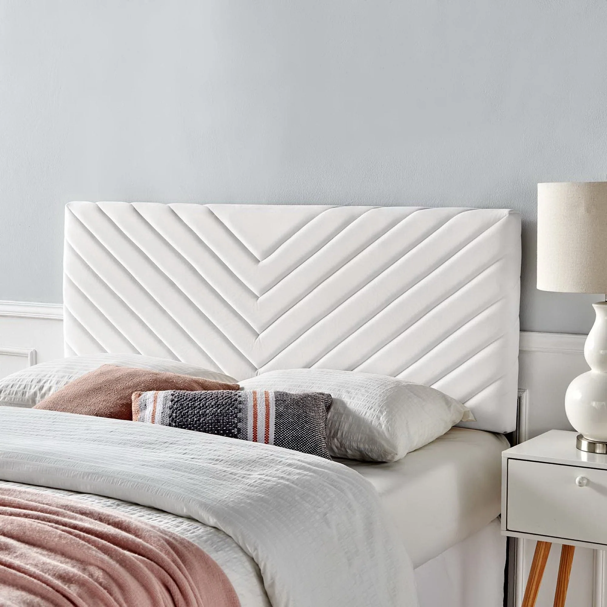 Angular Channel Tufted Performance Velvet Headboard - Image 32