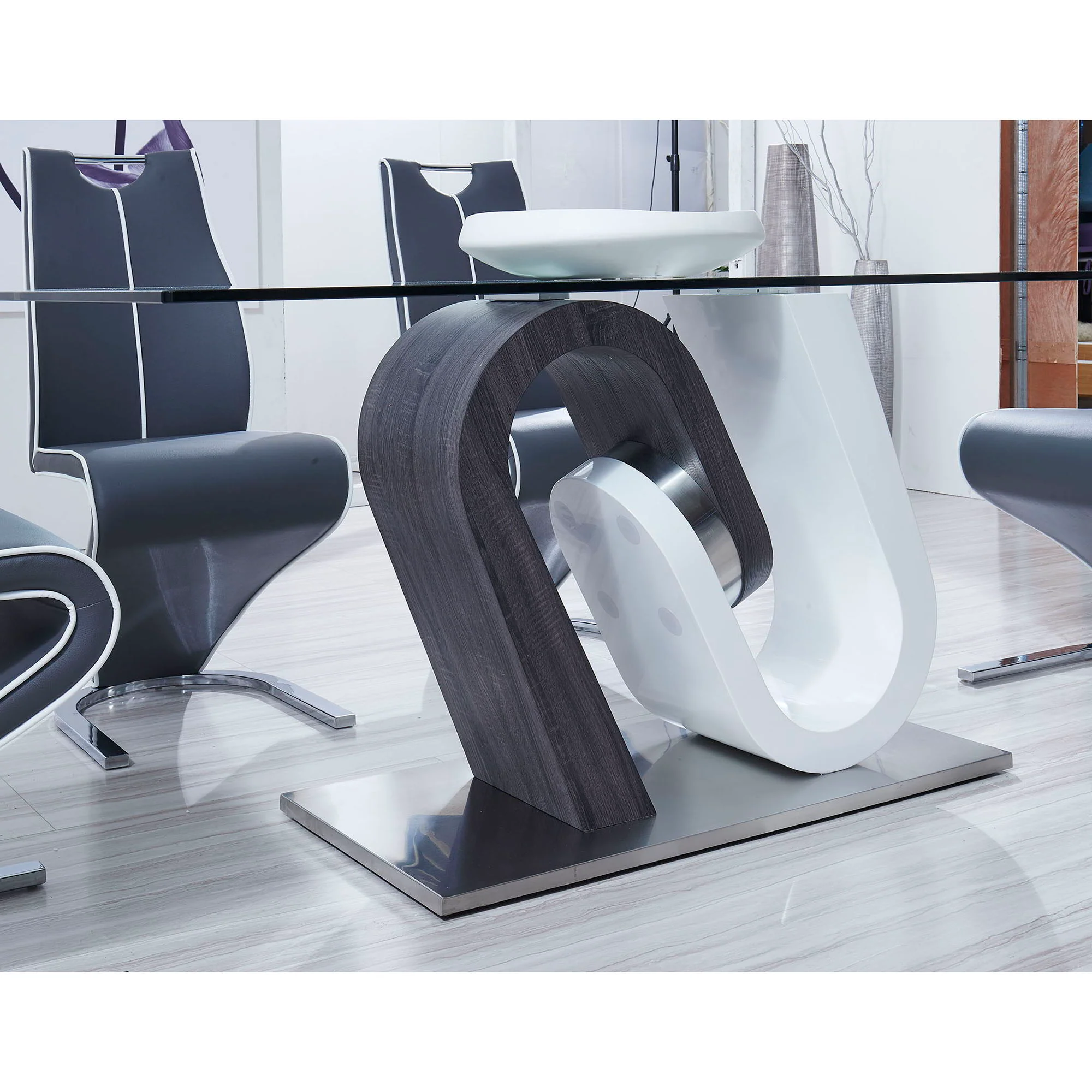 Anne - Dining Table - White / Gray - Image 6