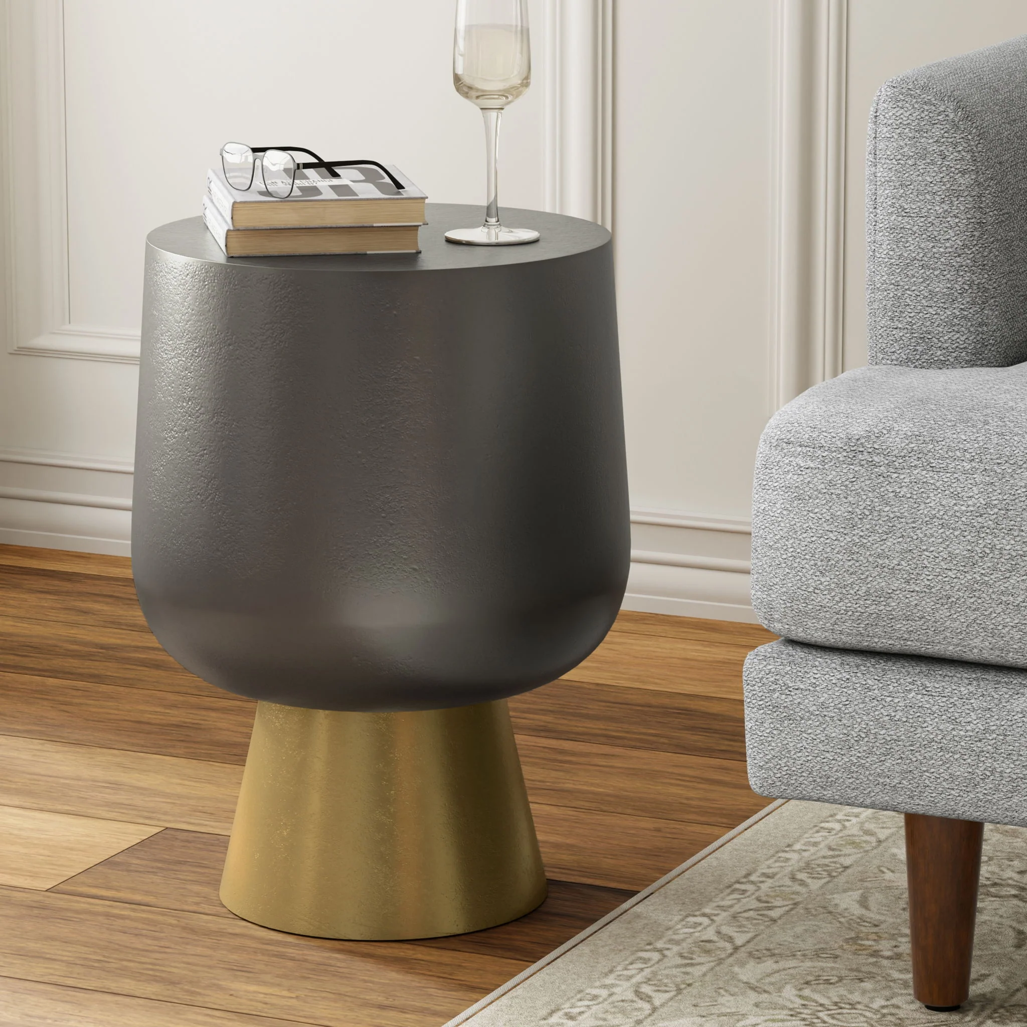 Anthony - Cast Aluminum Side Table - Bronze - Image 7