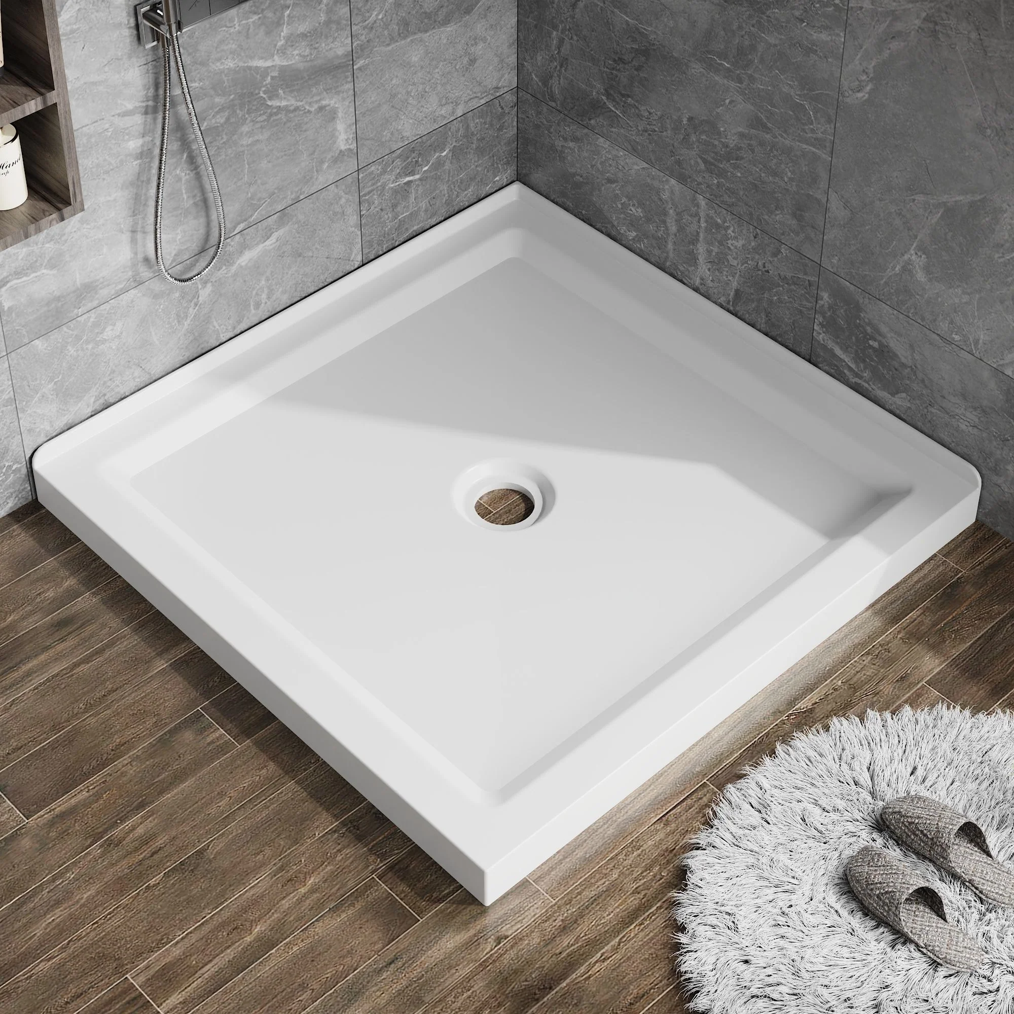 Anti Slip Double Threshold Shower Base - White - Image 5