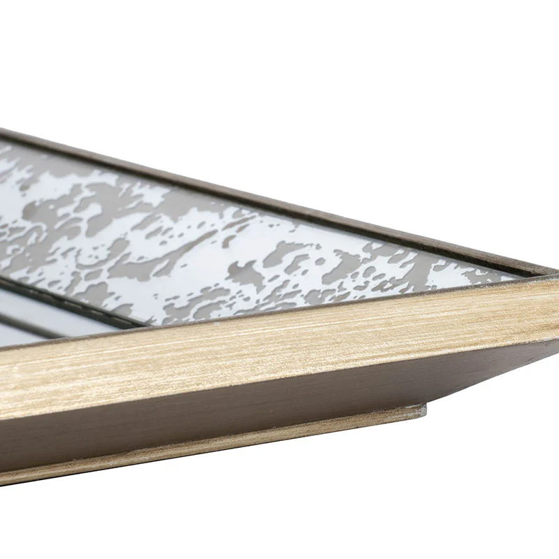 Antique Rectangle Mirror With Floral Accents, Mirrored Display Tray, Hanging Wall Mirror - Image 12