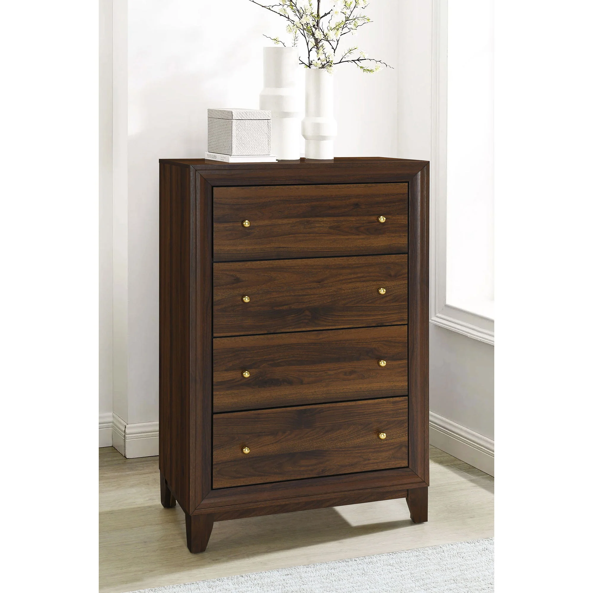 Anza - 4 Drawer Chest Storage Solution - Walnut - Image 4