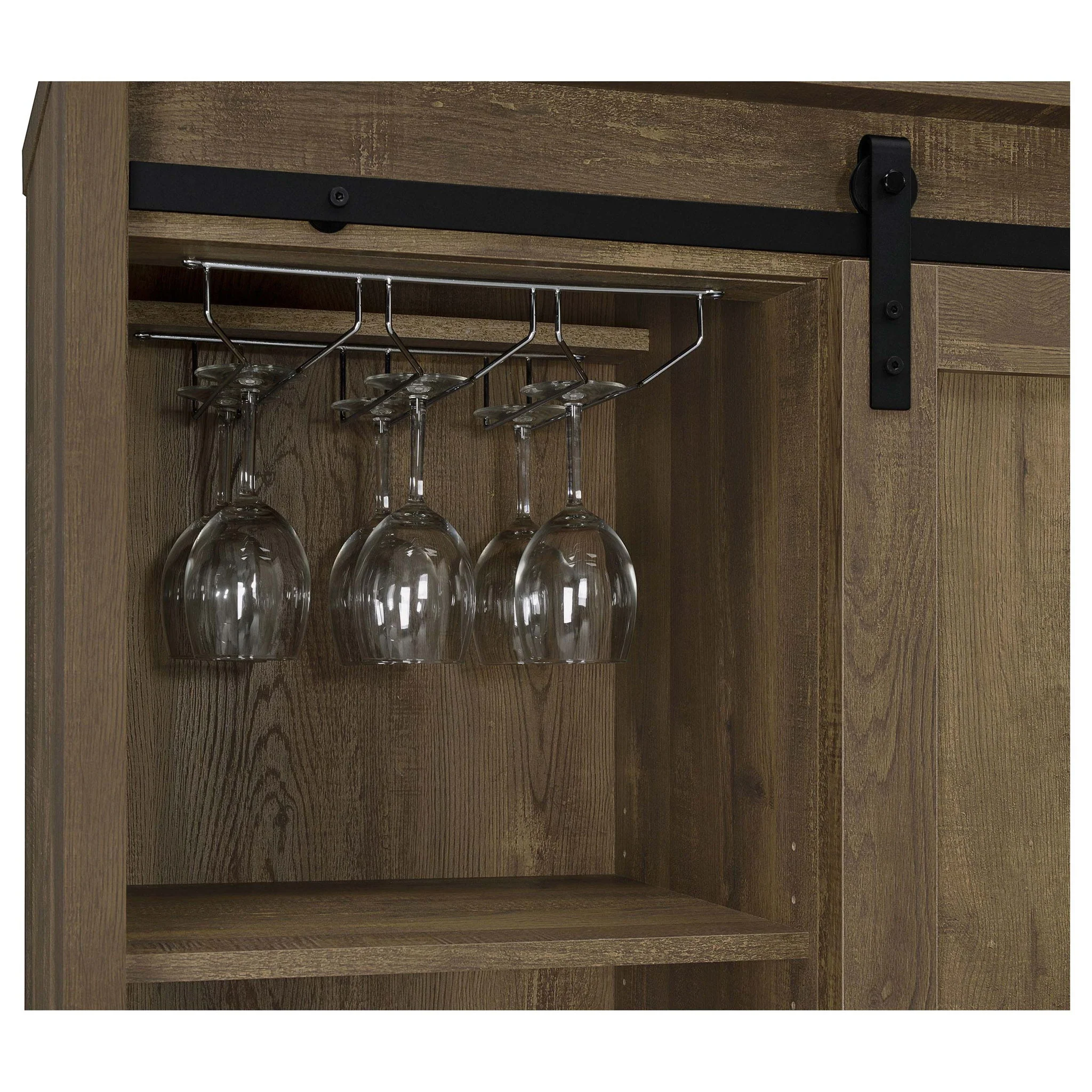 Arcata - Sliding Door Bar Cabinet - Oak - Image 9
