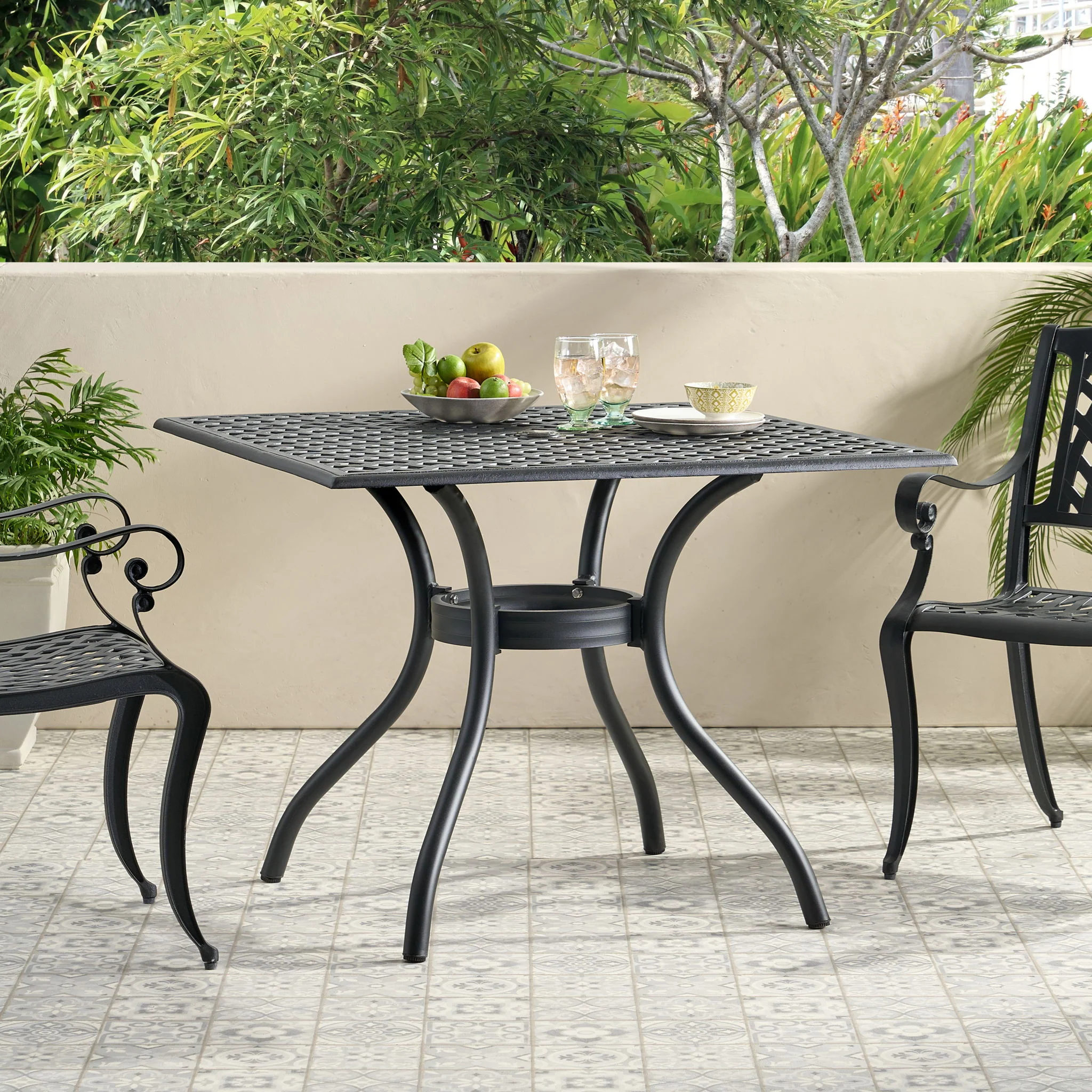 Arch Mesh Dining Table With Lightweight Frame - Black - Image 2