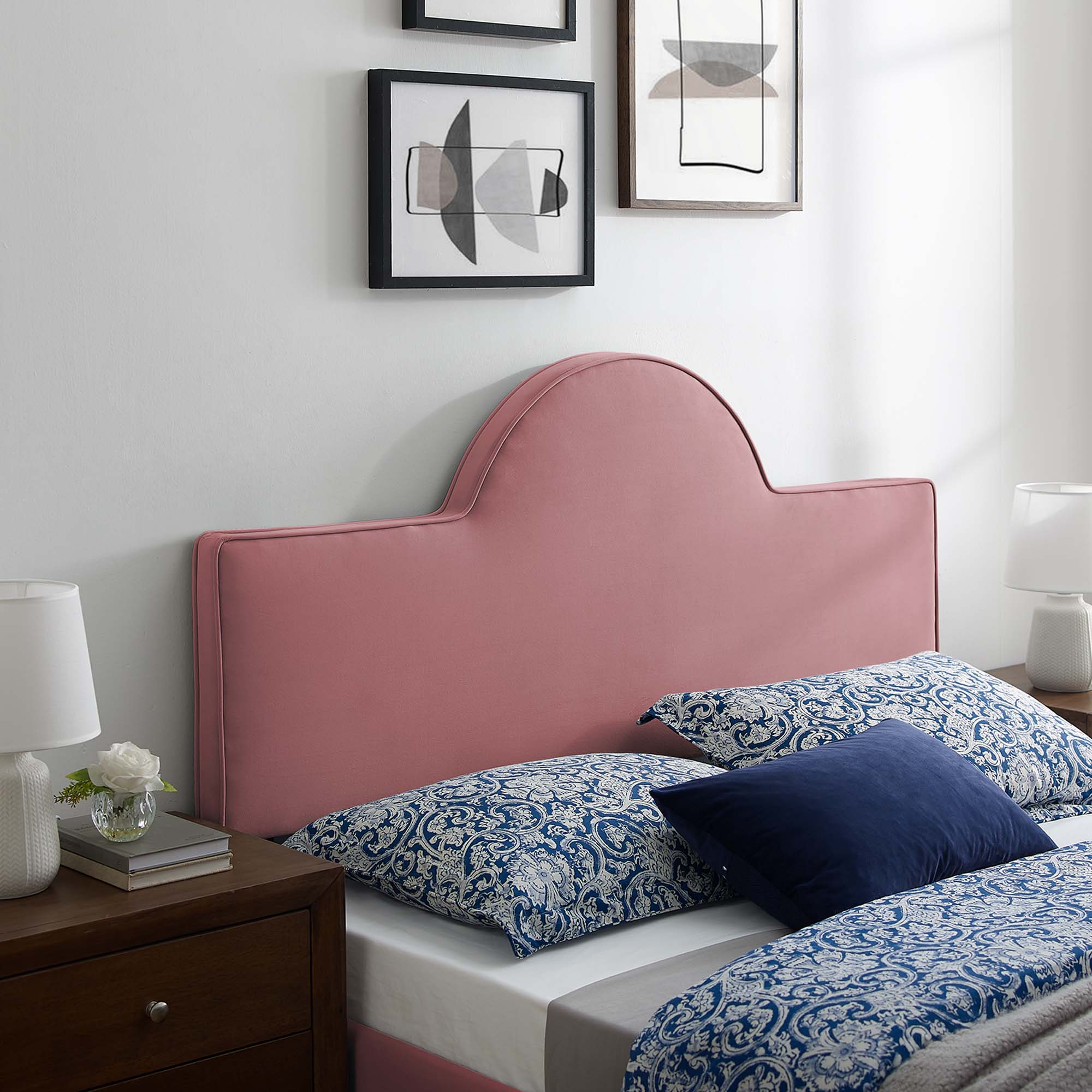 Arched Performance Velvet Upholstered Headboard - Image 10