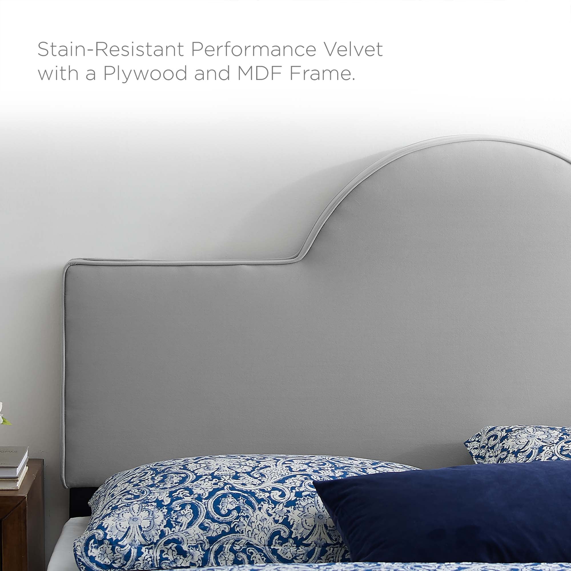 Arched Performance Velvet Upholstered Headboard - Image 13