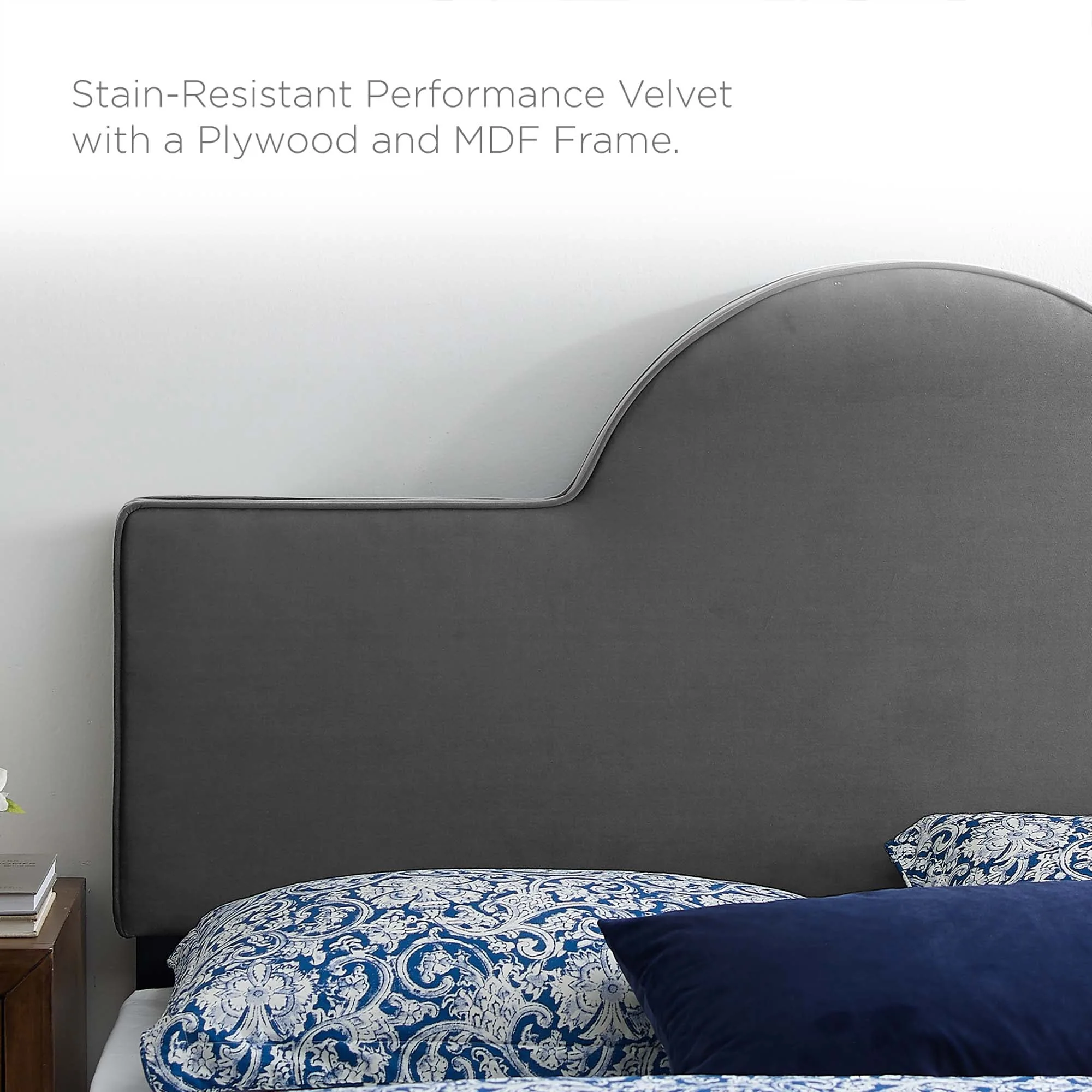 Arched Performance Velvet Upholstered Headboard - Image 28