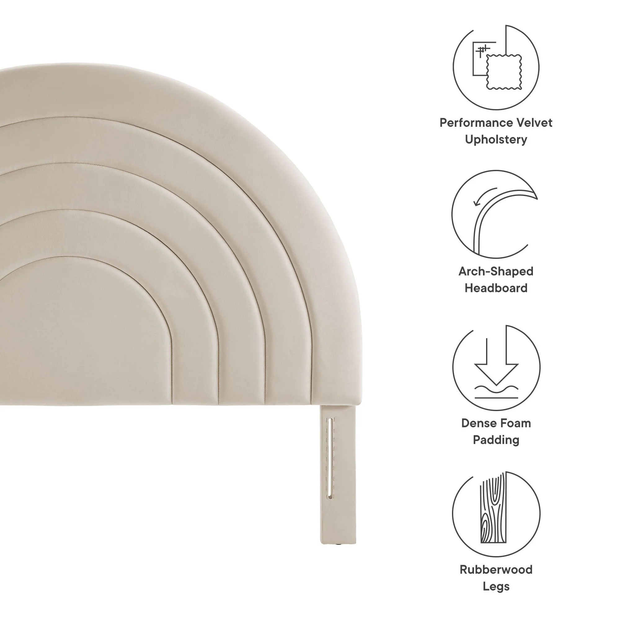 Arched Performance Velvet Upholstered Headboard - Image 57