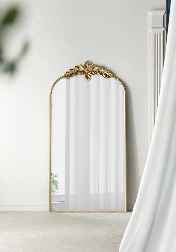 Arched Wall Mirror With Metal Frame, Wall Mirror For Living Room - Image 2