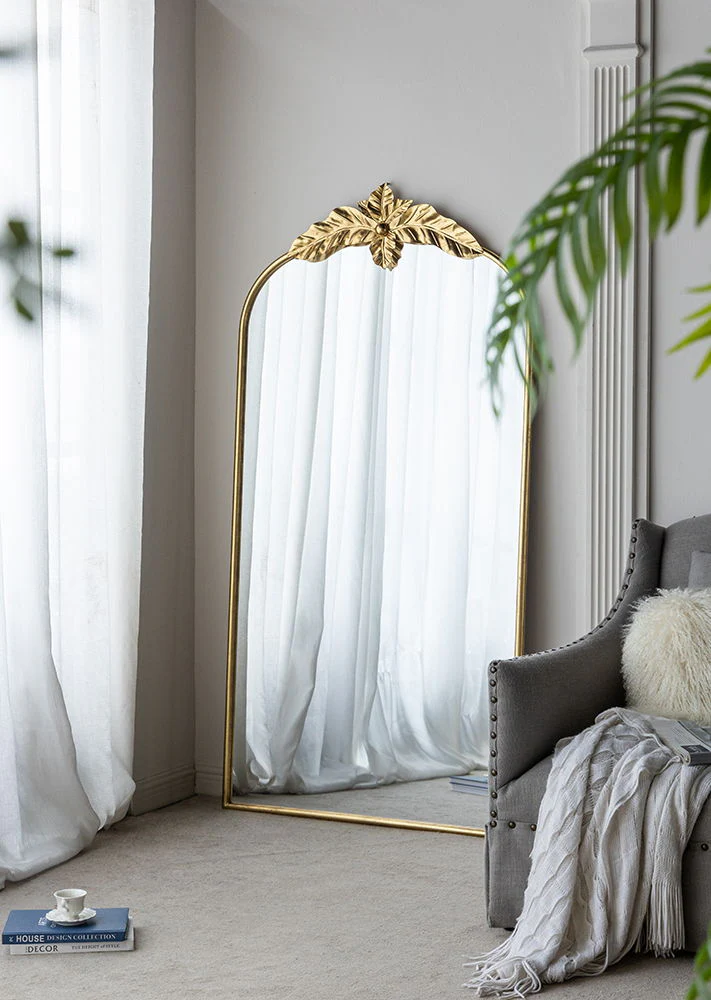 Arched Wall Mirror With Metal Frame, Wall Mirror For Living Room - Image 36