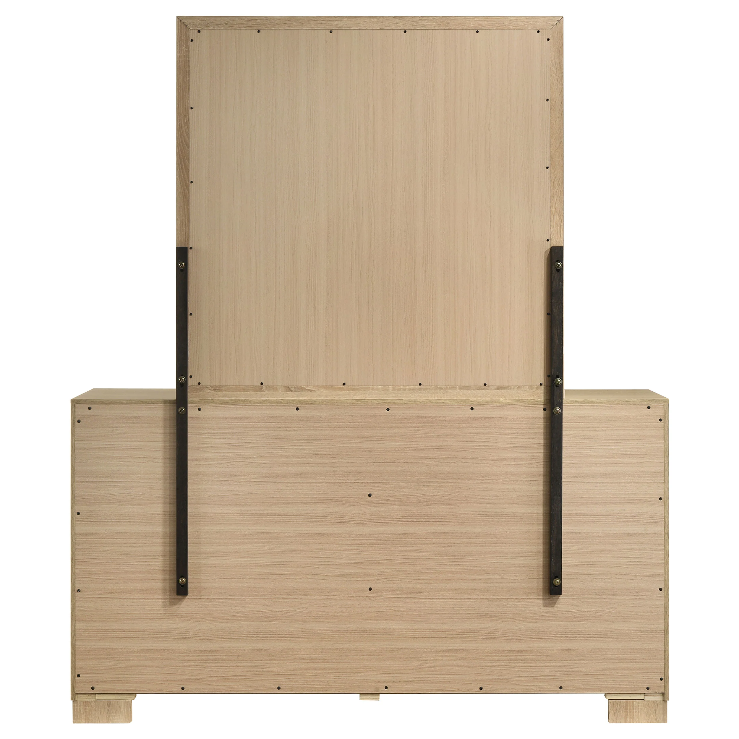 Arielle 6-Drawer Bedroom Dresser with Mirror, Light Oak - Image 2